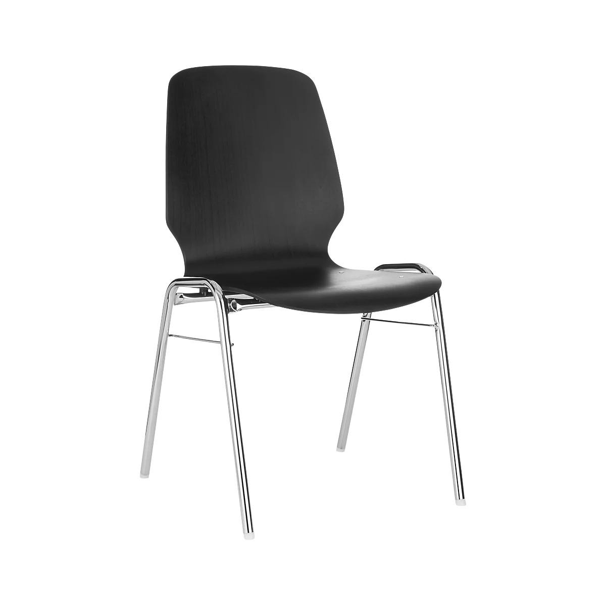 Formschalenstuhl 710, Sitzschalenform gerundet, schwarz