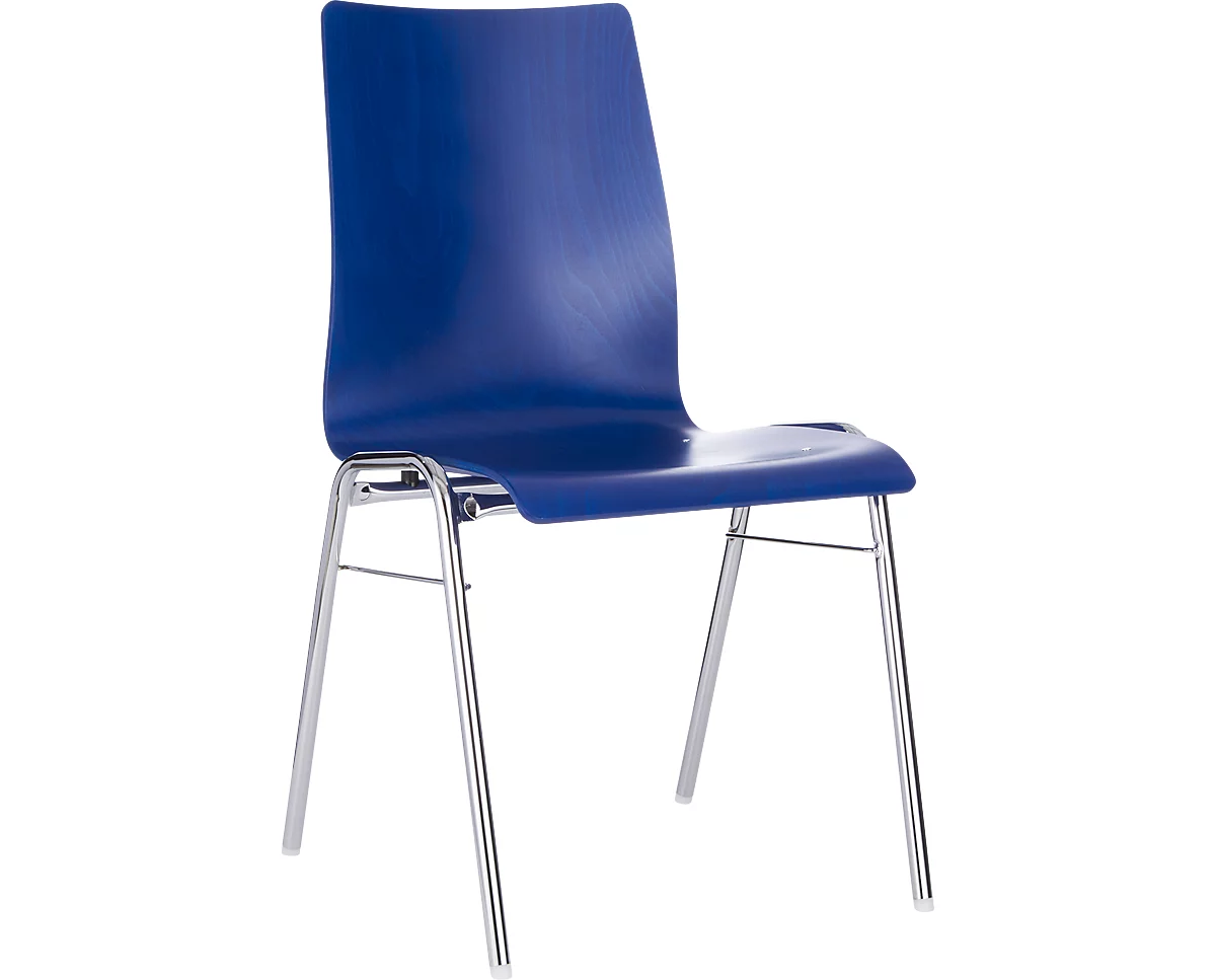 Formschalenstuhl 720, Sitzschalenform konisch, blau
