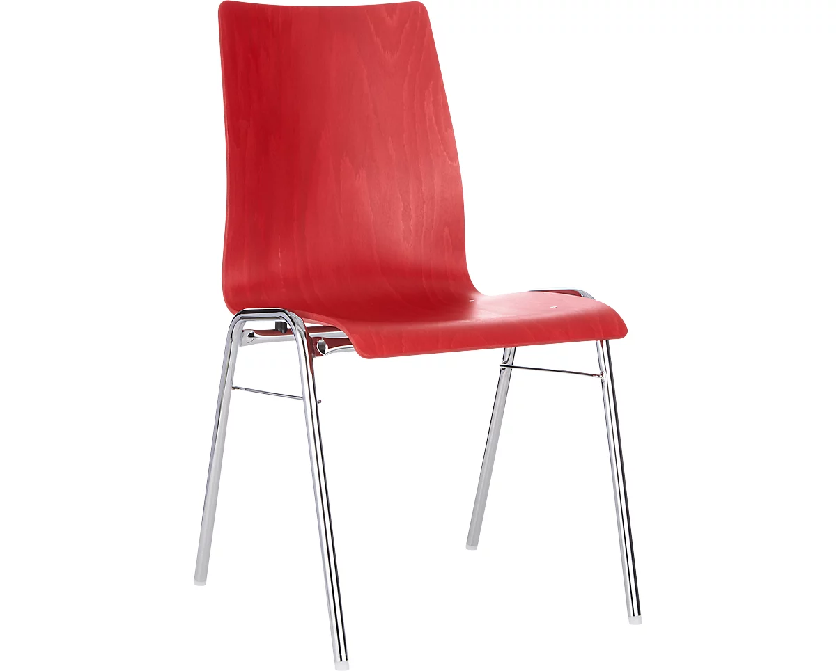 Formschalenstuhl 720, Sitzschalenform konisch, rot