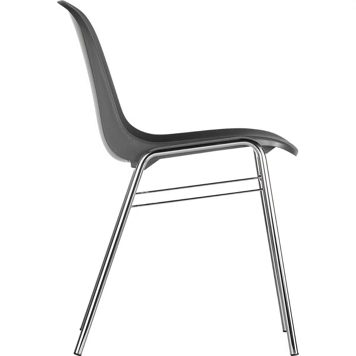 Formschalenstuhl Beta - stapelbar - B 485 x T 530 x H 760 mm - desinfektionsmittelbeständig - Stahlrohrgestell verchromt - anthrazit