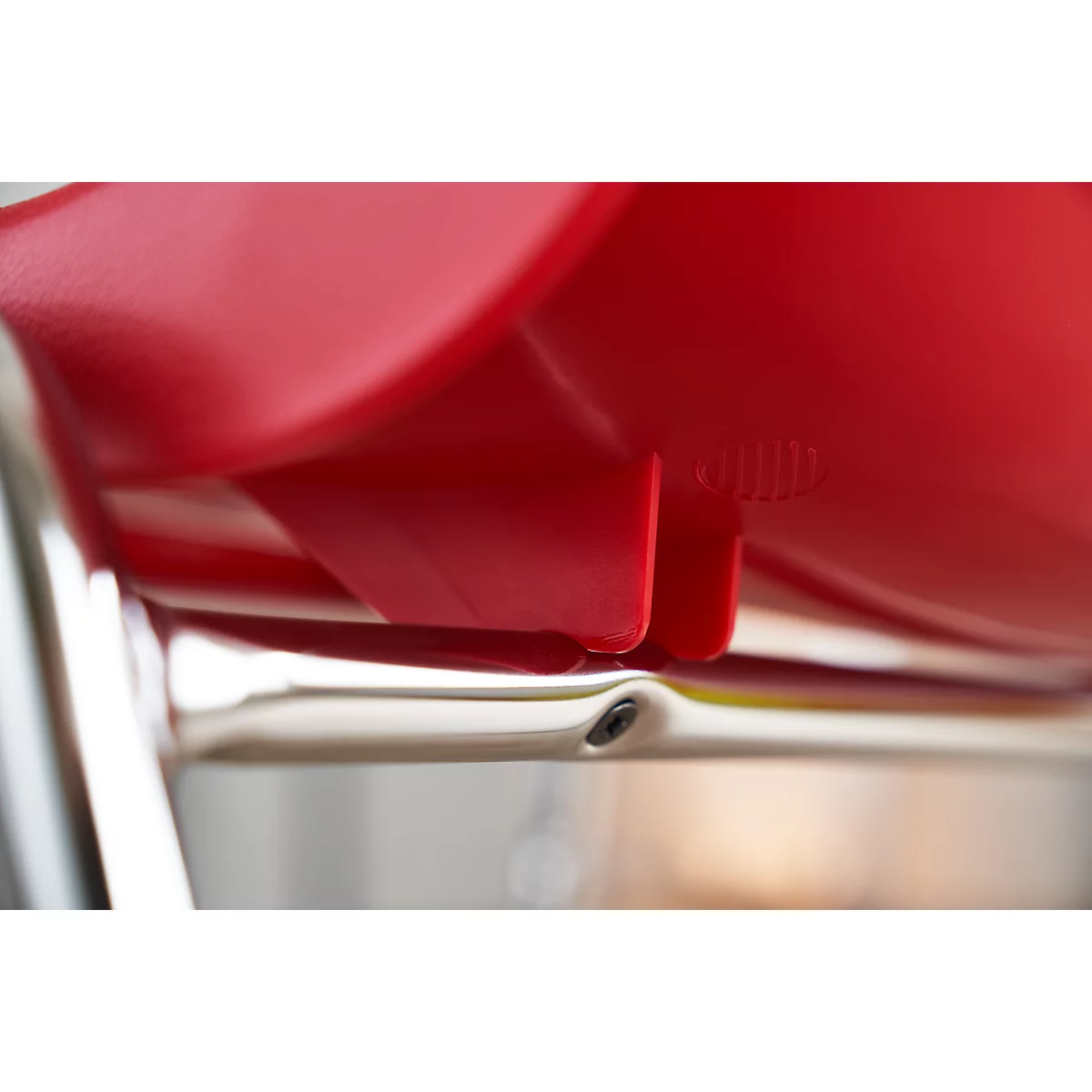 Formschalenstuhl Beta, stapelbar, desinfektionsmittelbeständig, Sitzhöhe 460 mm, rot