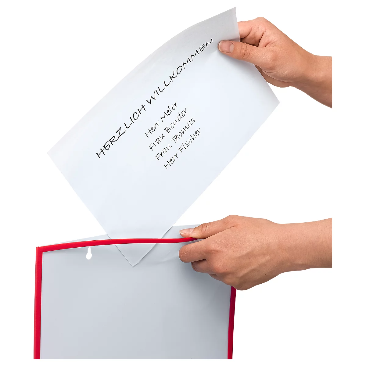 Formular-/Dokumententasche, magnethaftend, 10 Stück, rot