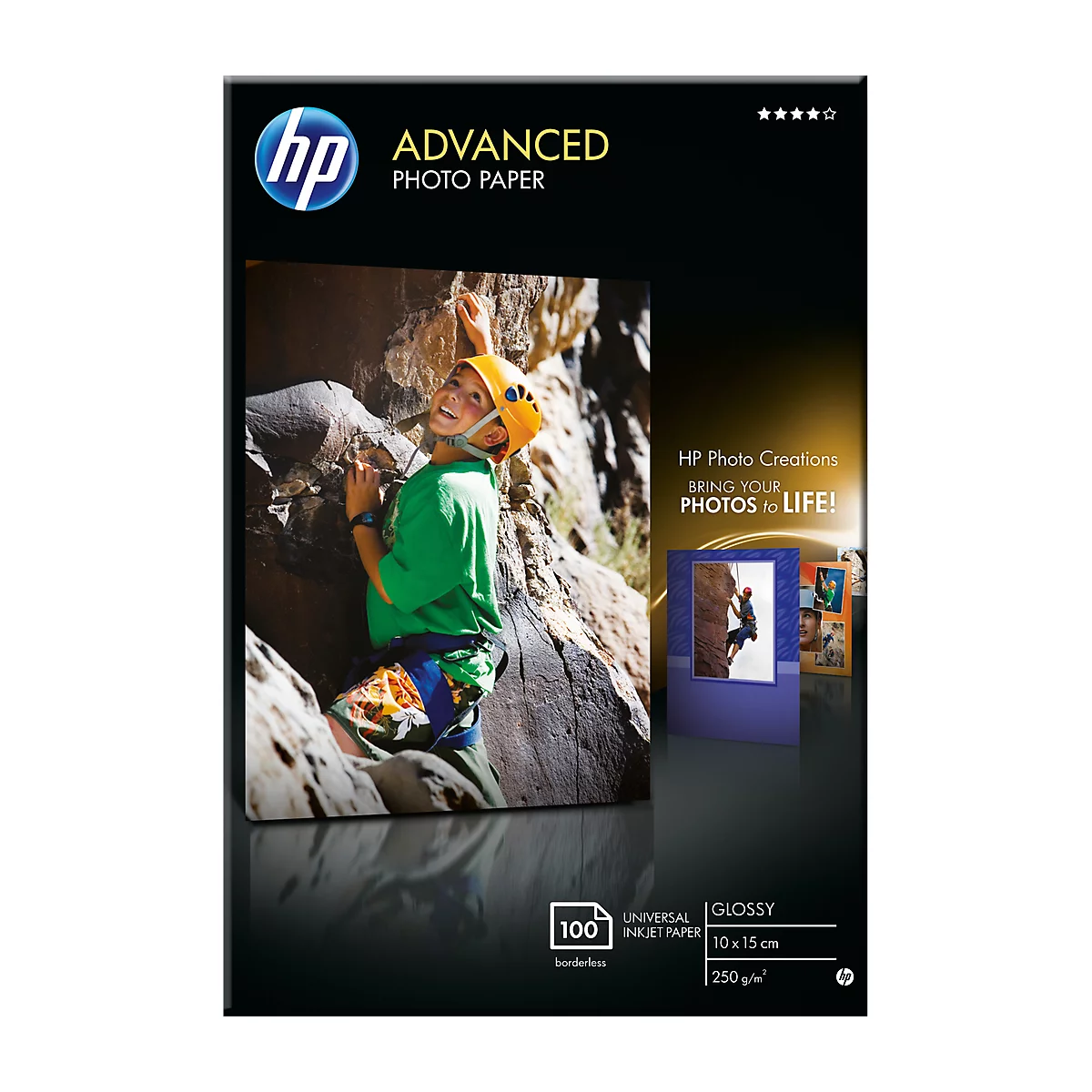 Fotopapier HP Advanced, hoogglanzend, 10 x 15 cm, 100 vellen
