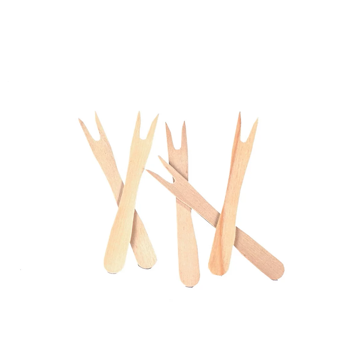 Fourchettes à frites Papstar Pure, jetables, L 85 mm, sans éclats, 100 % biodégradables, bois de bouleau certifié FSC®, brun clair, 1000 pièces.