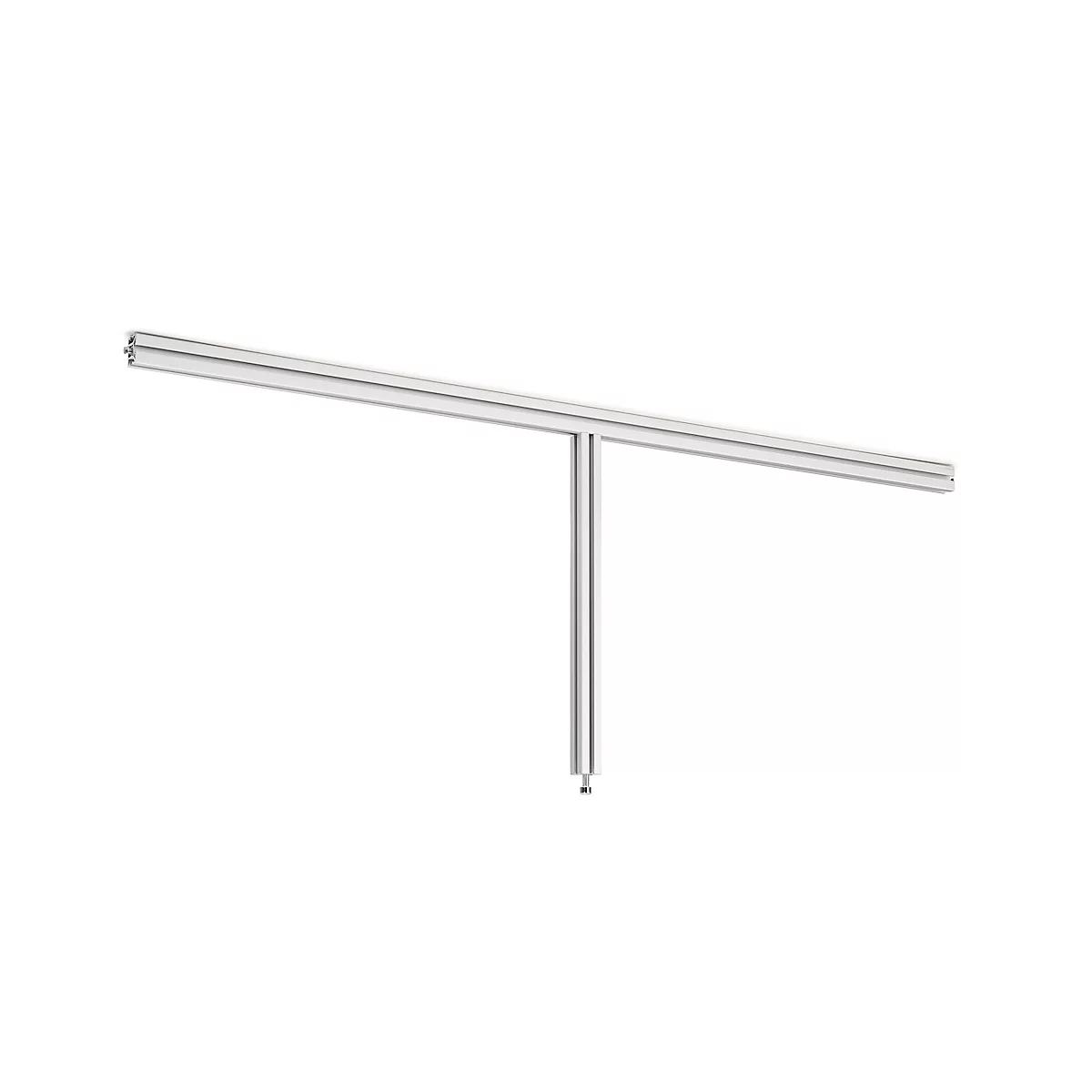 Metal structure in T-shape on a white background.