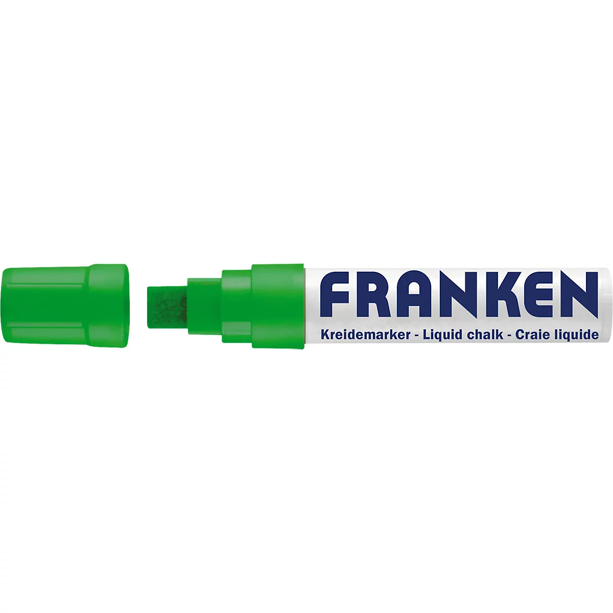 A green chalk marker with the inscription FRANKEN. The marker is partially open.