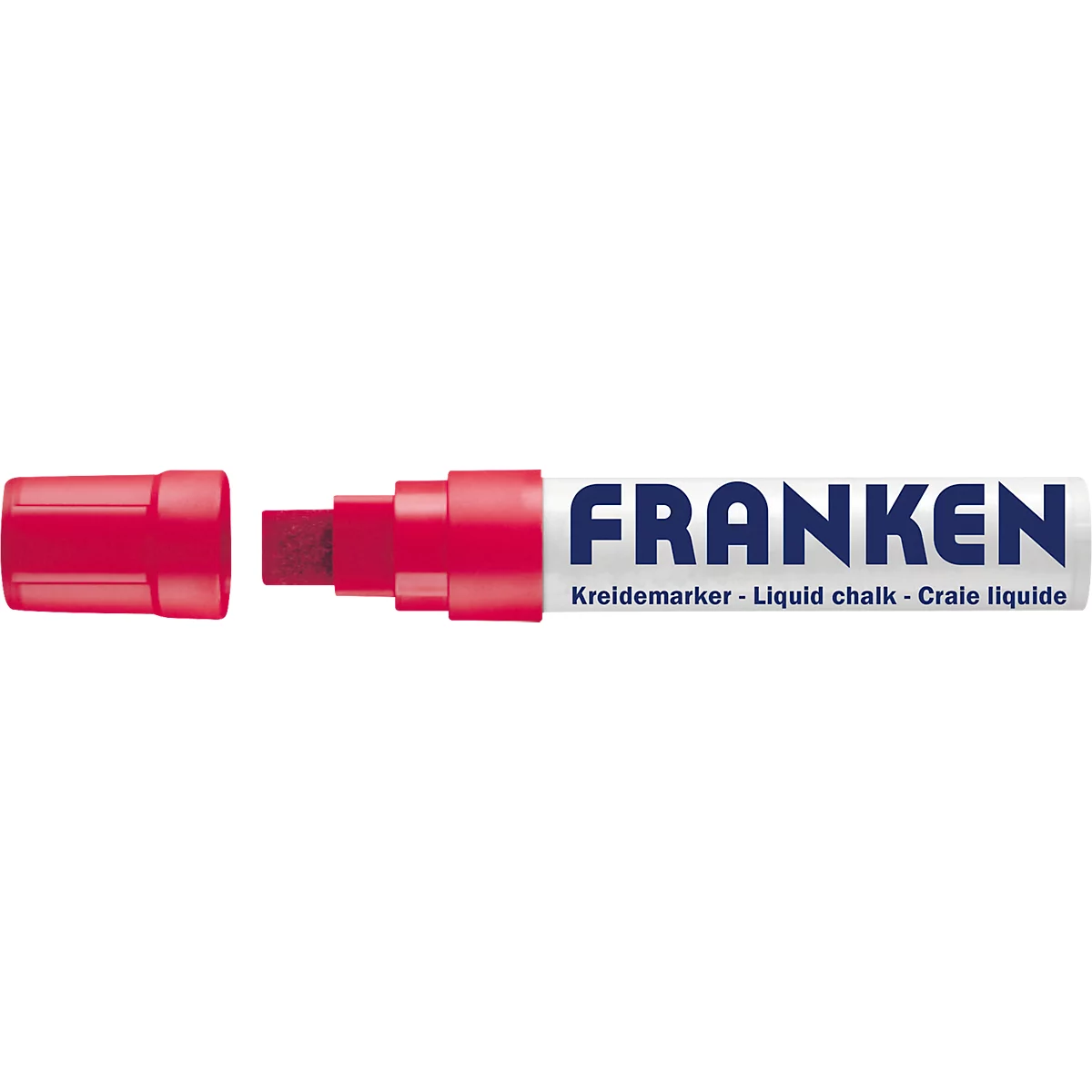 A red chalk marker with the cap removed and the text "FRANKEN".