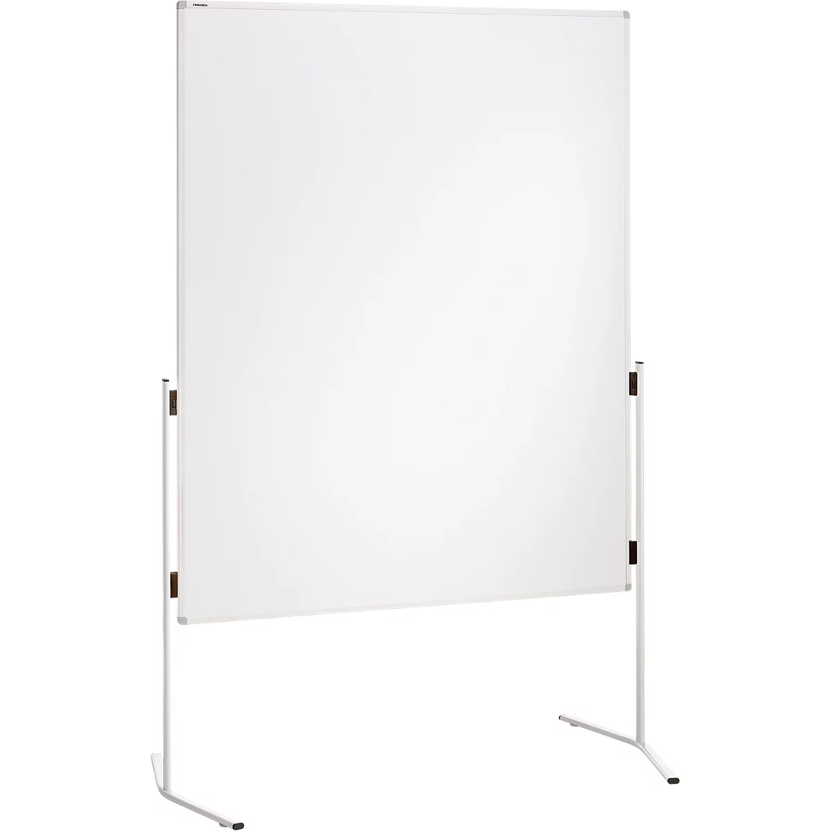 Franken ECO presentatiebord, 1200 x 1500 mm, dubbelzijdig, met wielen, wit/karton, ECO-UMTKR