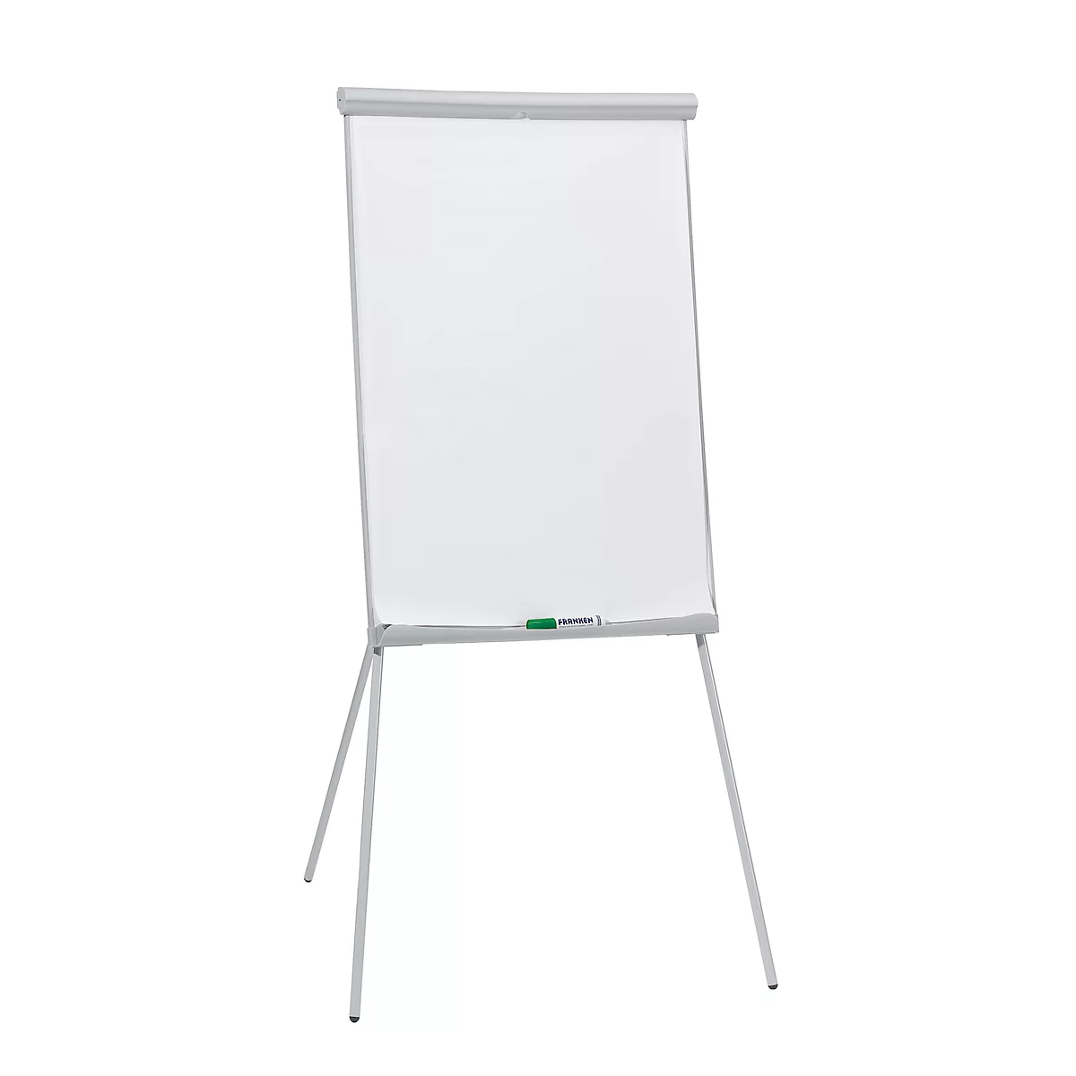 Franken Flipchart U-Act!Line® Standard FC93, Dreibeinstativ, höhenverstellbar, recycelt, magnethaftend, Ablageschale, Tafel 700x1000 mm