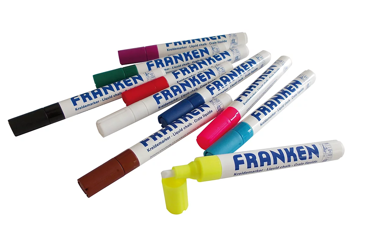 Franken Kreidemarker Set ZKM96, 10 Stück, farblich sortiert, Strichstärke 2 - 5 mm
