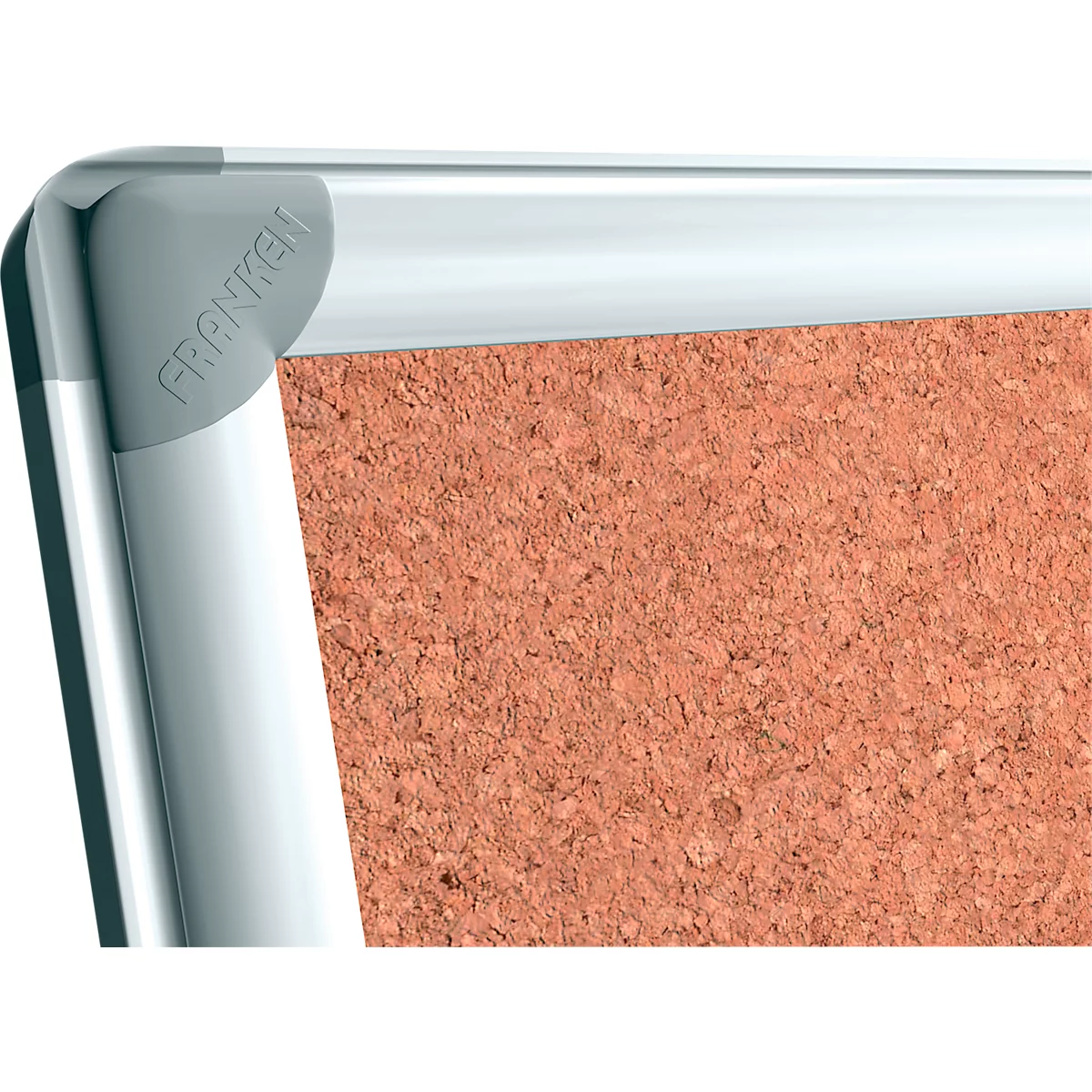 Franken prikbord PRO, kurk, wandmontage in staand en liggend formaat, aluminium frame, 1500 x 1000 mm, KT8409