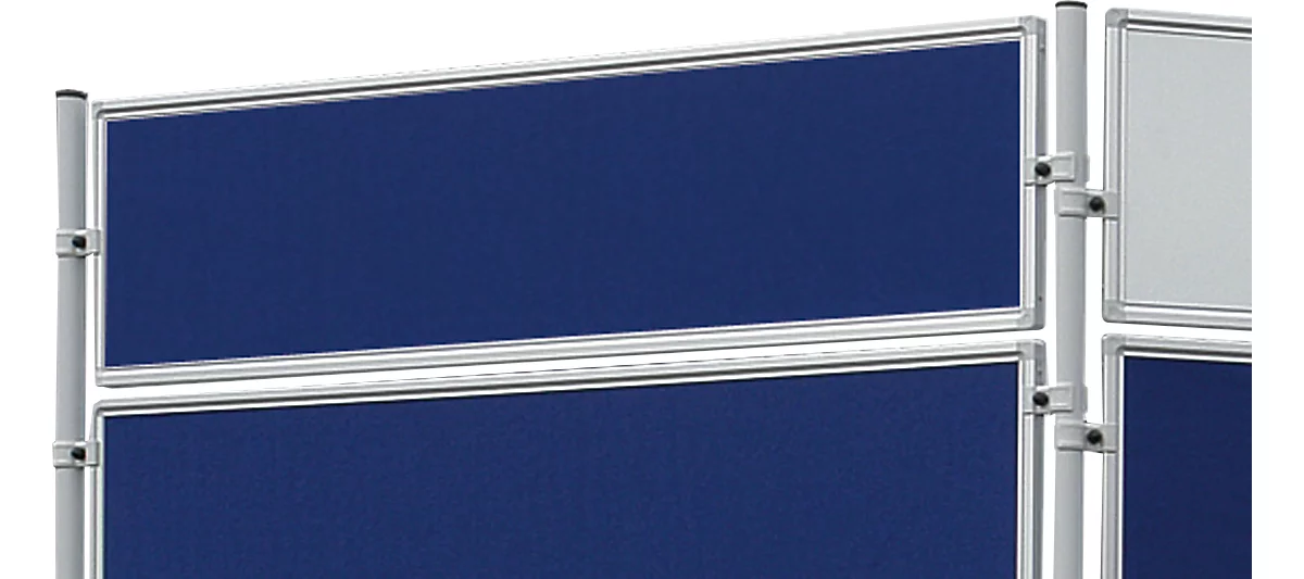Franken Stellwandtafel ECO beidseitig Filz, blau, Aluminiumrahmen, 1200x300 mm