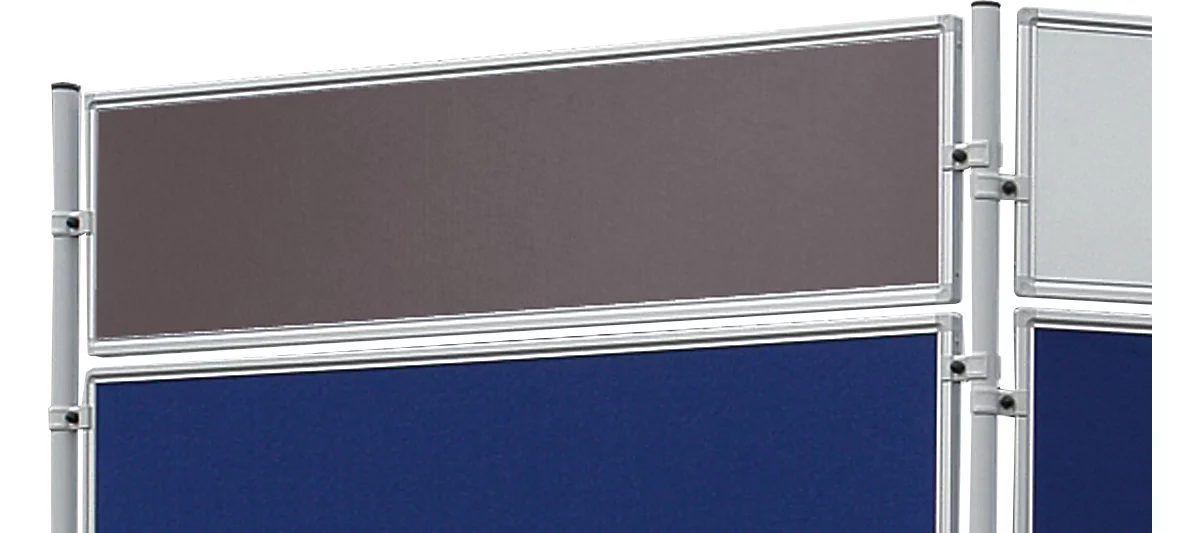 Franken Stellwandtafel ECO beidseitig Filz, grau, Aluminiumrahmen, 1200x300 mm