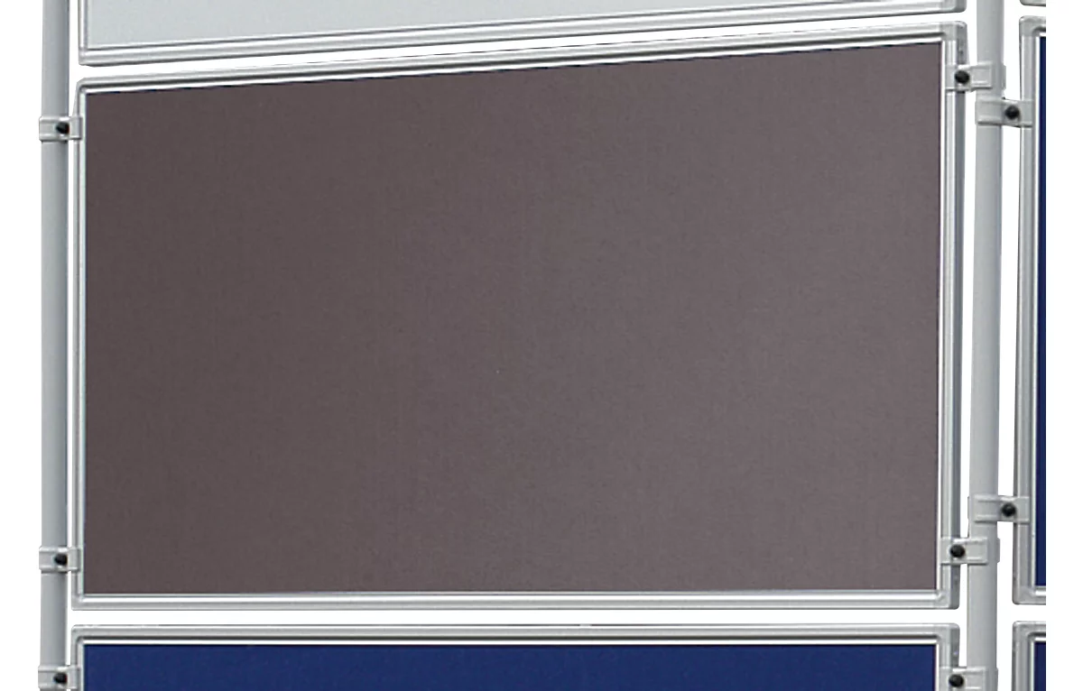 Franken Stellwandtafel ECO beidseitig Filz, grau, Aluminiumrahmen, 1200x600 mm