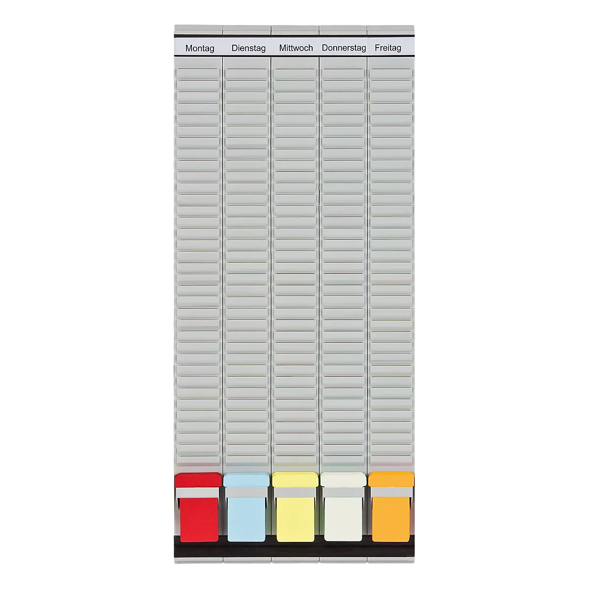 FRANKEN T-chart board Planificador semanal de 5 días, 31,5 x 78 cm, 5 soportes, 35 ranuras, PV-SET2