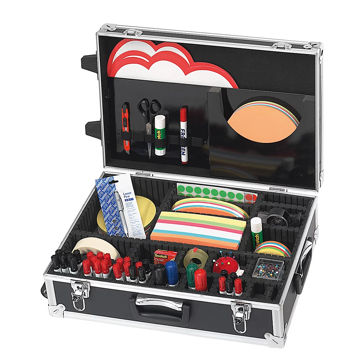FRANKEN valise de modération Trainer, valise de modération avec contenu, plus de 3.000 pièces, aluminium, UMKR