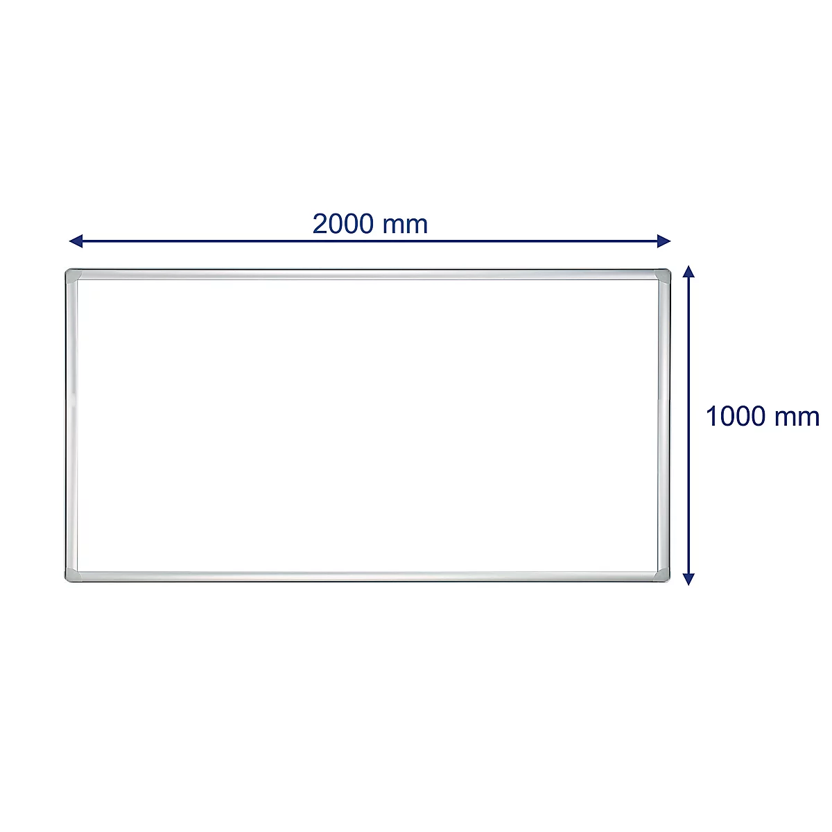 Franken Whiteboard PRO, emailliert, Wandmontage im Hoch- & Querformat, Stahl weiß lackiert & Aluminiumrahmen, magnethaftend, Ablageschale, 1000 x 2000 mm
