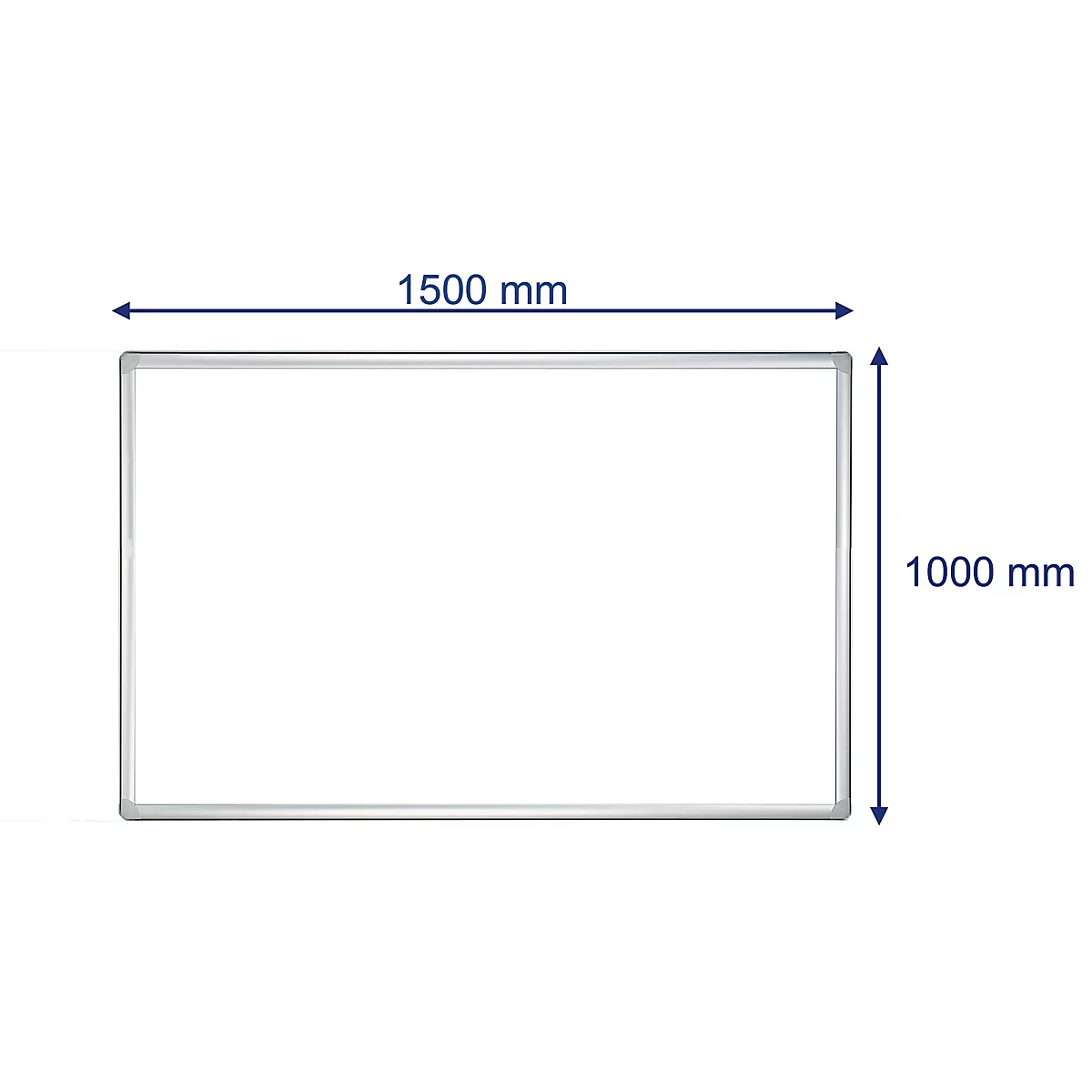 Franken Whiteboard PRO, esmaltado, montaje en pared en formato vertical y horizontal, marco de acero lacado en blanco y aluminio, magnético, bandeja de almacenamiento, 1000 x 1500 mm