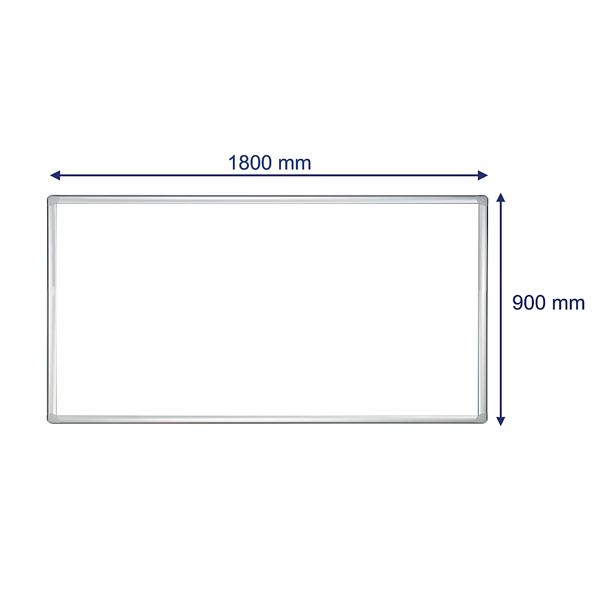 Franken Whiteboard PRO, esmaltado, montaje en pared en formato vertical y horizontal, marco de acero lacado en blanco y aluminio, magnético, bandeja de almacenamiento, 900 x 1800 mm