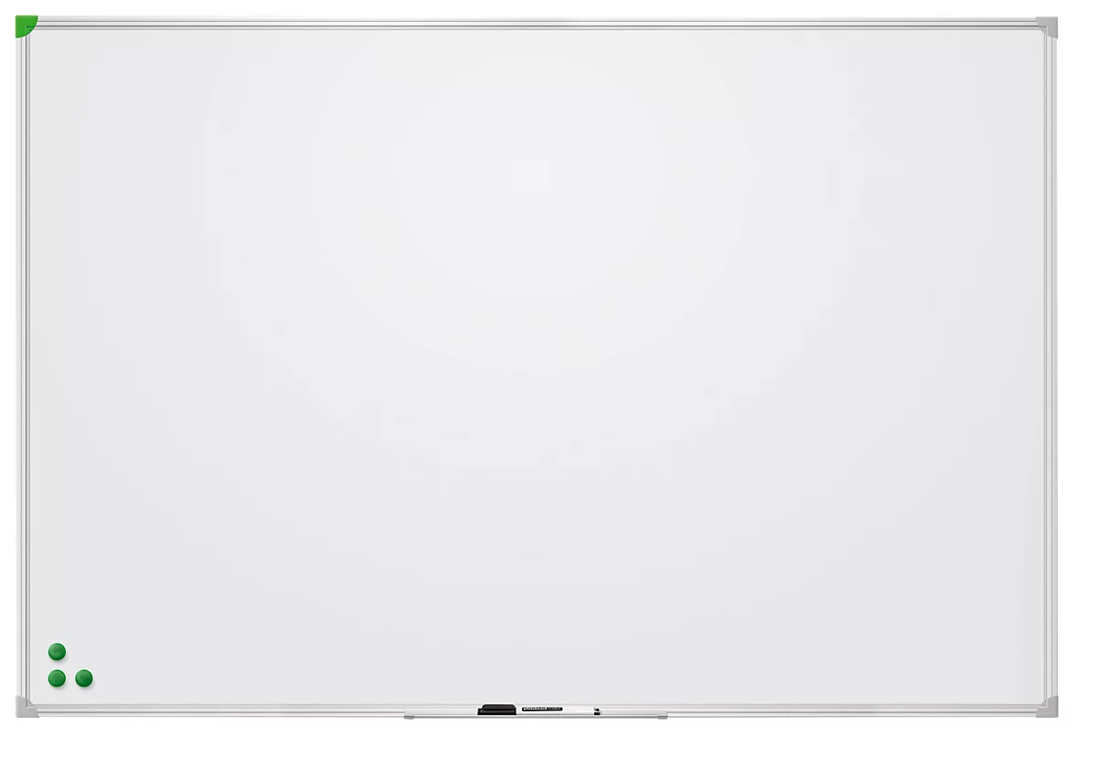 Franken Whiteboard U-Act!Line®, formato vertical y horizontal, lacado, magnético, reciclable, con bandeja, An 1200 x Al 800 mm