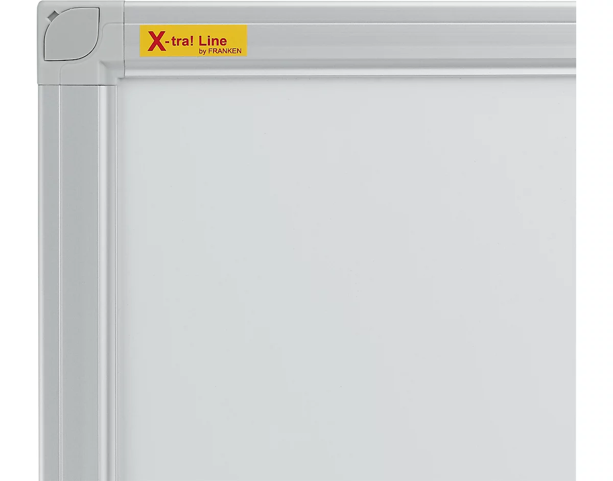 Franken Whiteboard X-tra Line, montaje en pared en formato vertical y horizontal, marco de acero lacado en blanco y aluminio, magnético, bandeja de almacenamiento, An 1200 x Al 900 mm