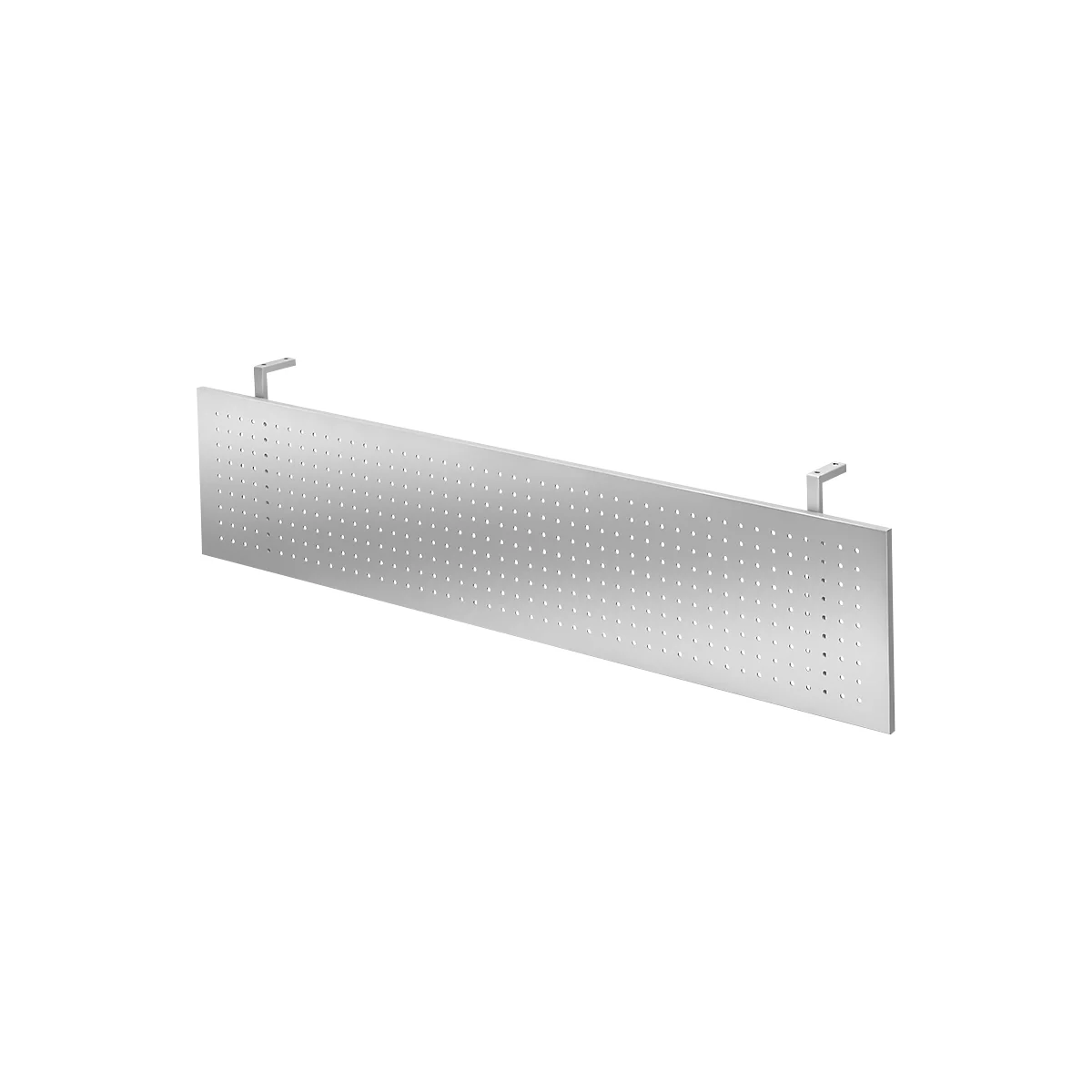 Frontpaneel voor bureautafels, metaal, geperforeerd, zilverkleurig gemoffeld, B 1600 mm