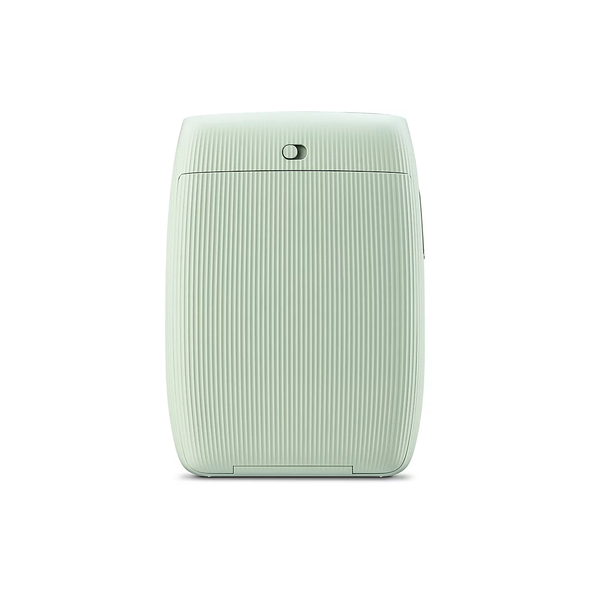 Hellgrüner, länglicher Drucker mit Rillenmuster, Schalter oben.