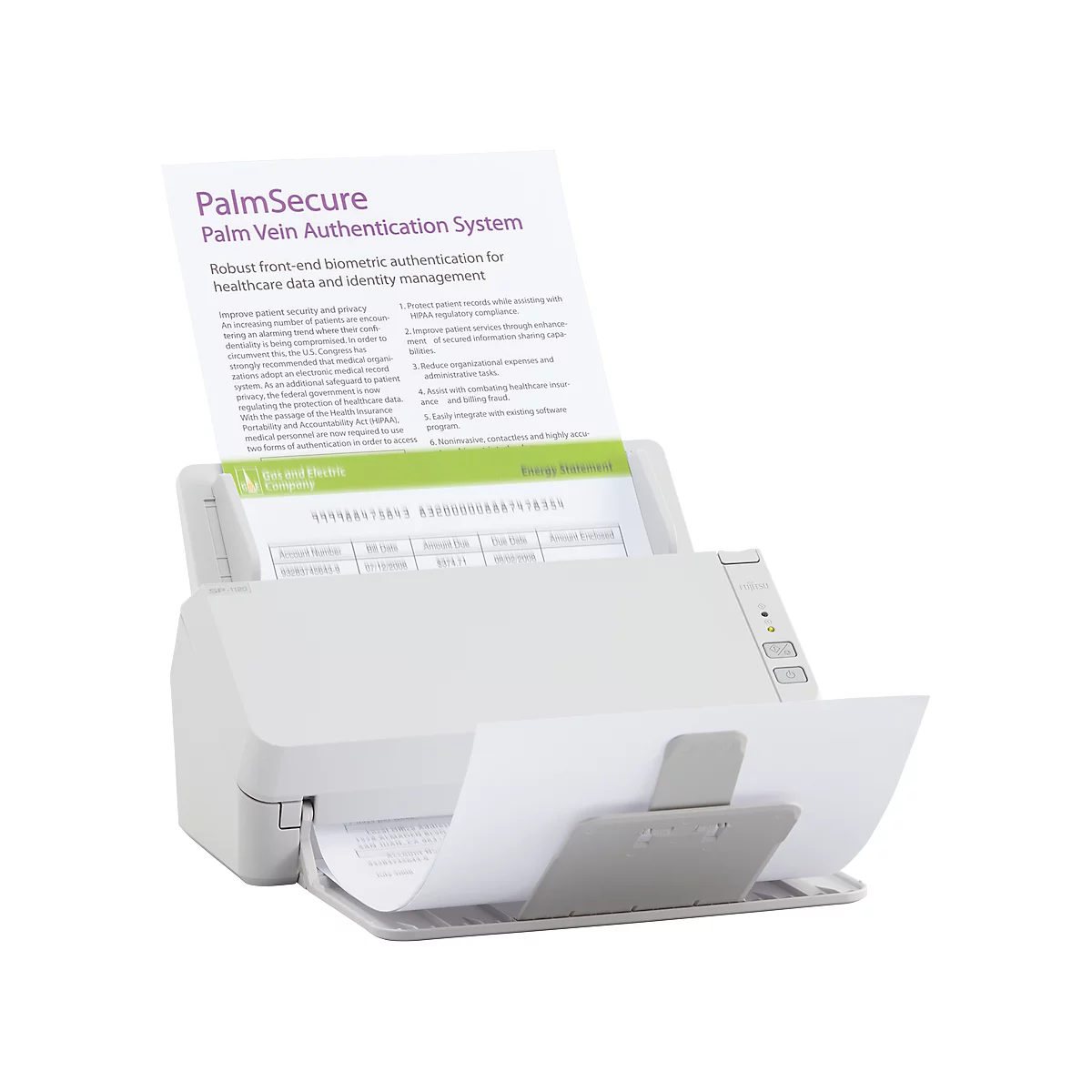 Fujitsu-documentscanner SP-1120N, LAN-geschikt, enkelzijdige 20 A4-pagina's/ dubbelzijdige 40 A4-afbeeldingen/minuut