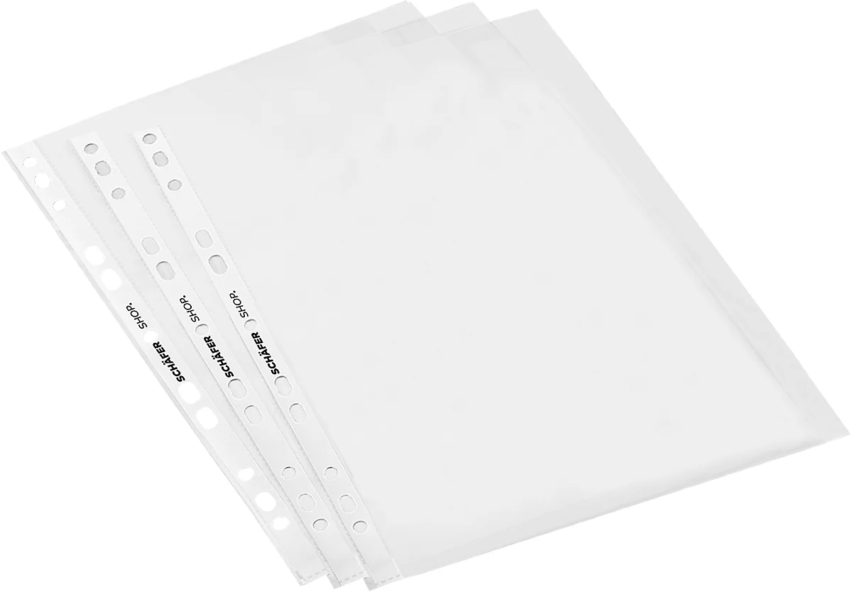 Funda para folletos Schäfer Shop Select Estándar, DIN A4, parte superior abierta, 0,06 mm, 100 unidades, transparente, granulada
