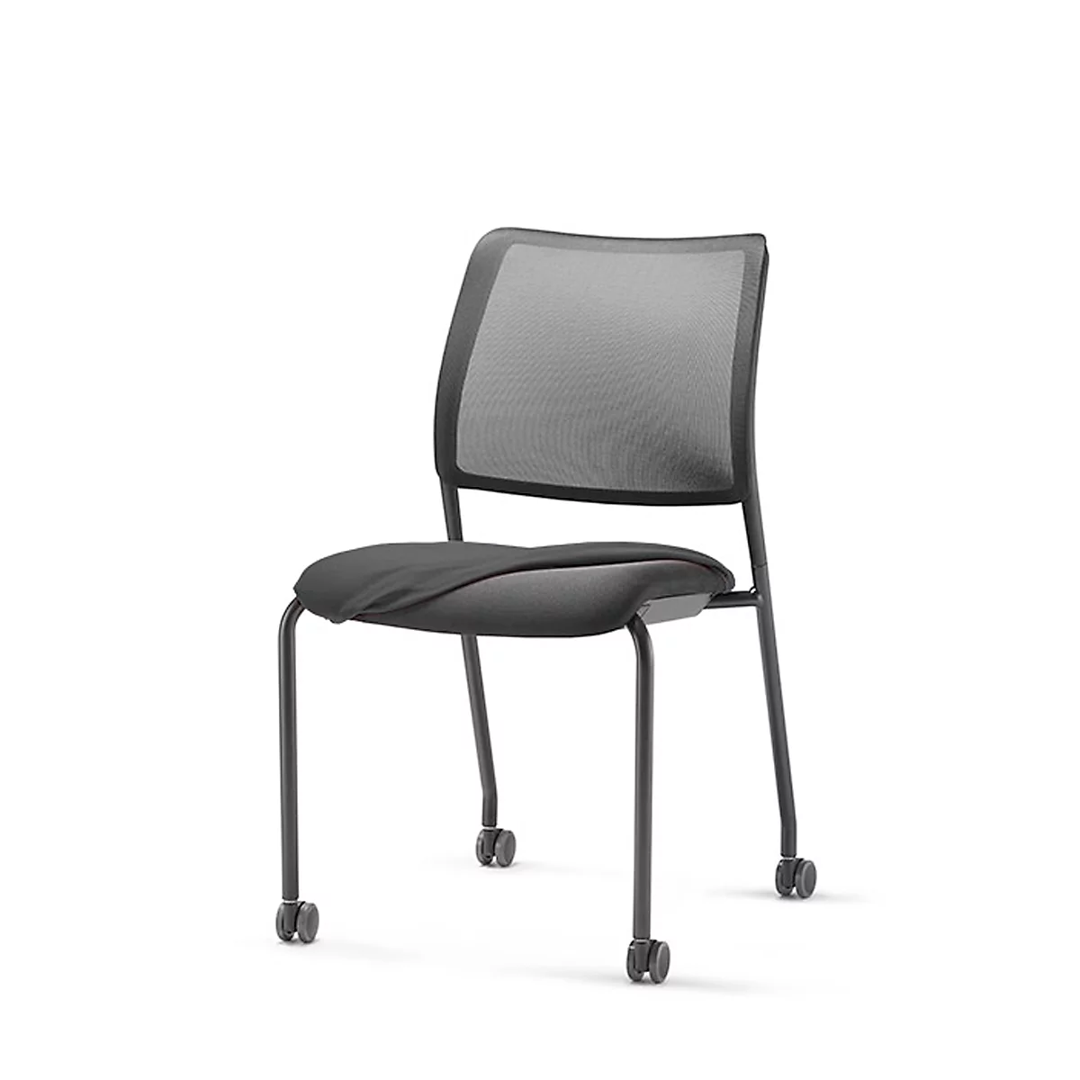 Funda para silla, para silla para visitas to-sync meet, reequipable, negro