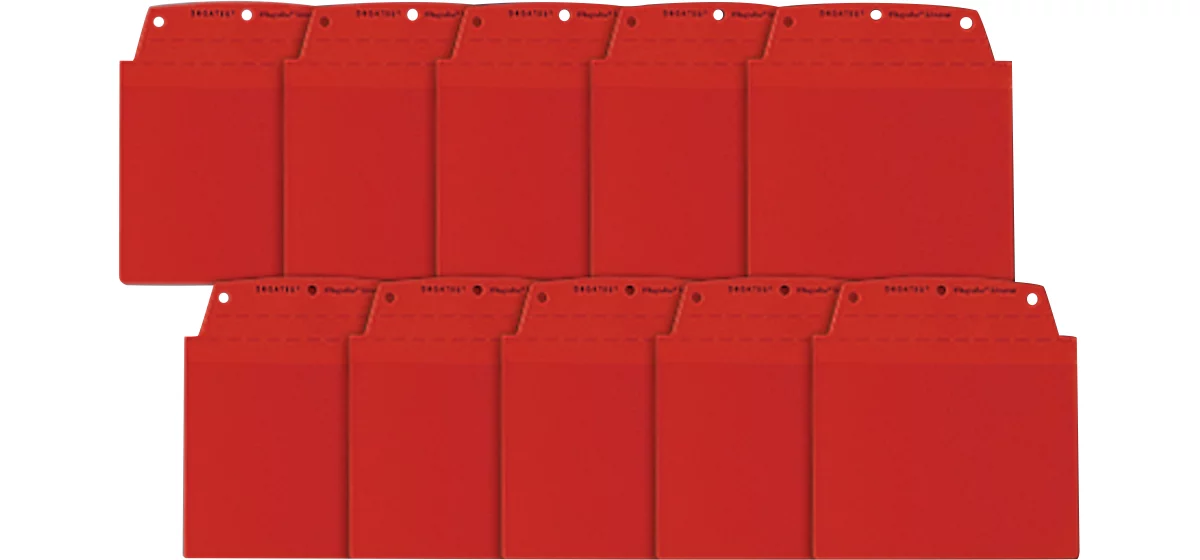 Fundas transparentes Orgatex, A6 transversal, rojo, 10 uds.