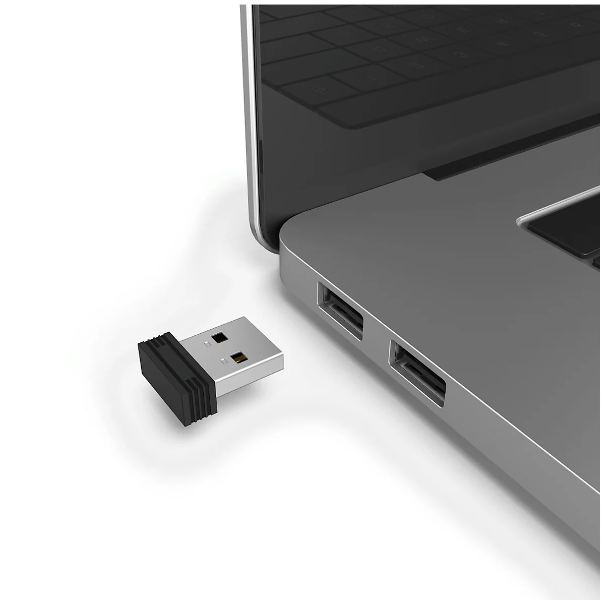 Funkmaus hama MW-600, für Rechtshänder, Dual-Modus mit USB-A & USB-C Nano Empfänger, 6 Tasten & Scrollrad, 1000-2400 dpi, Batterie, schwarz