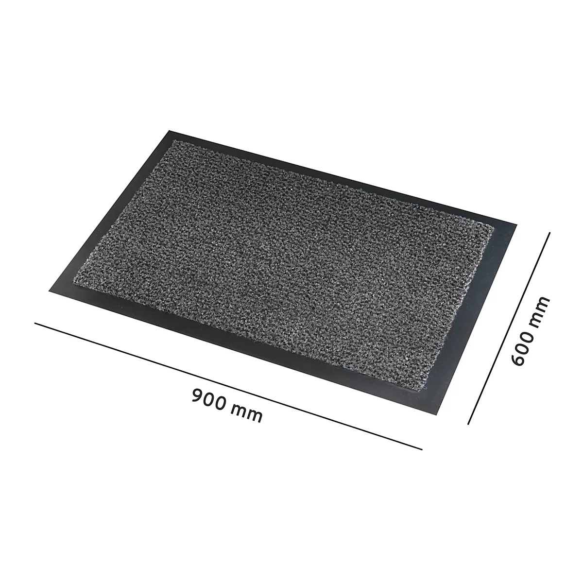 Fußmatte Savane, mit Bürsteneffekt, B 600 x L 900 mm, waschbar, grau