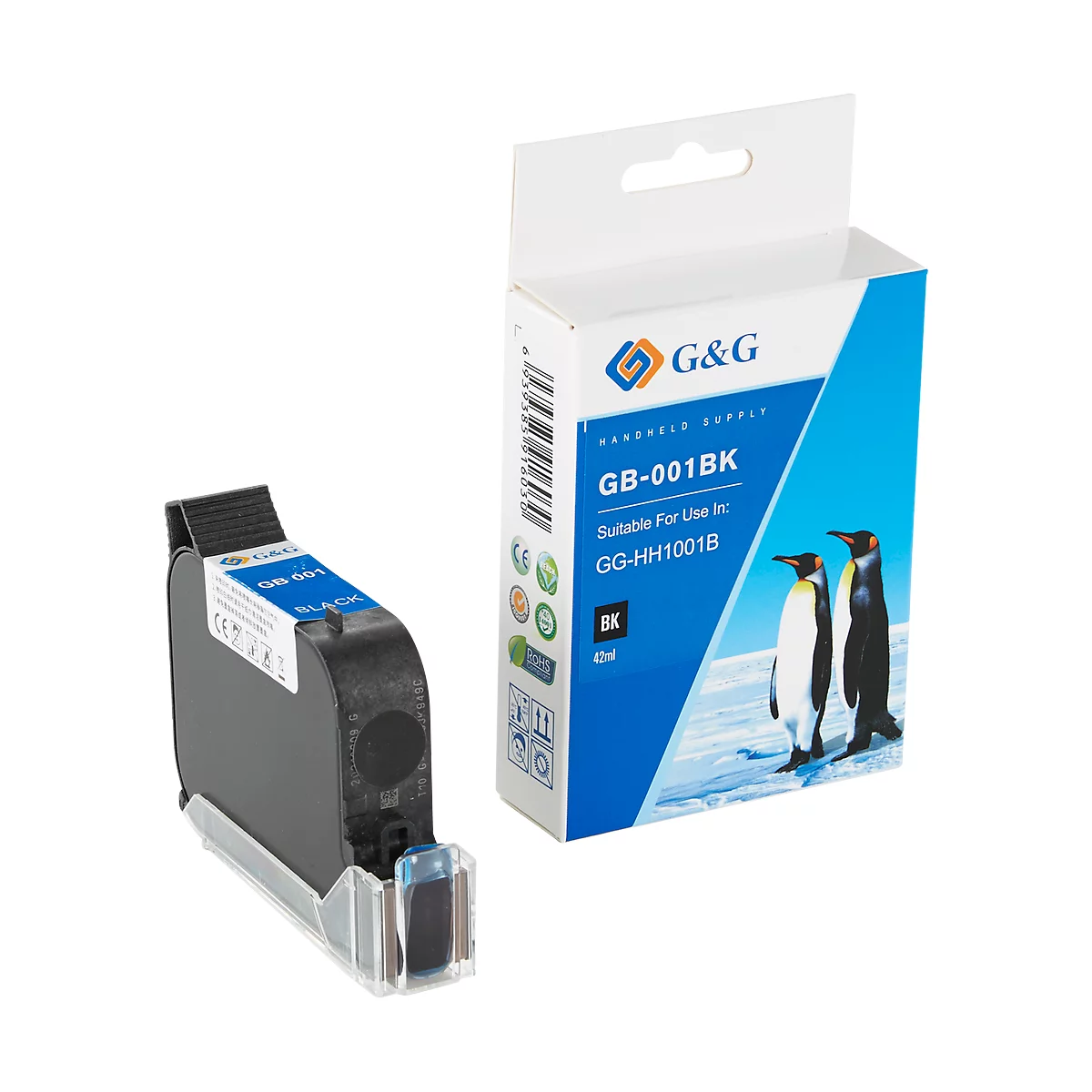 G&G Druckerpatrone GB-001BK Schwarz permanent, 42 ml