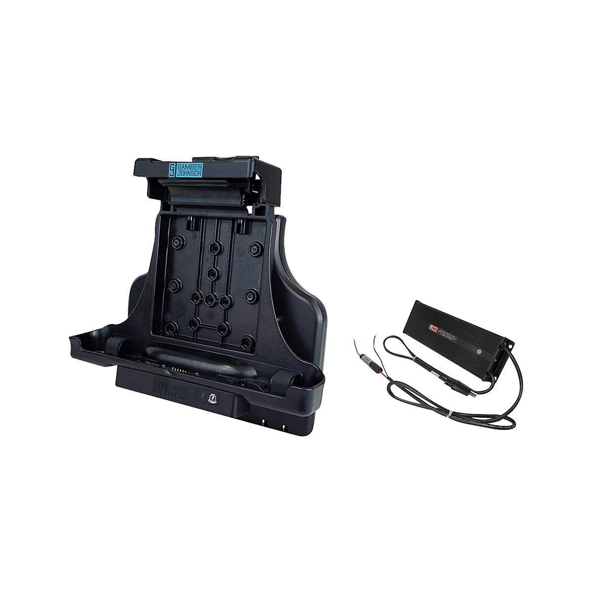 Gamber-Johnson Vehicle Docking Station - No RF - Dockingstation - VGA, HDMI - 10Mb LAN - mit LIND 20-60V Material Handling Isolated Power Adapter