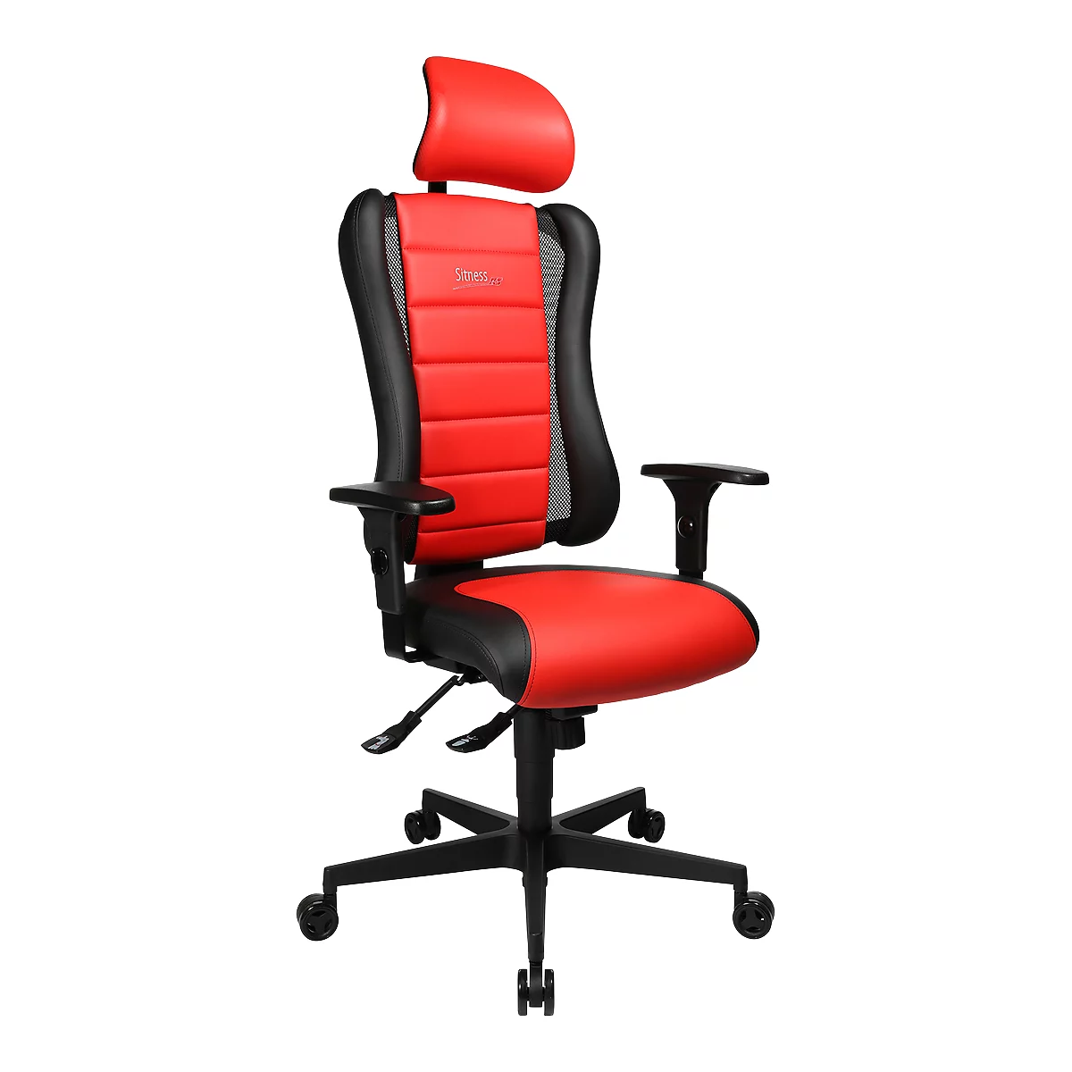 Gaming Stuhl SITNESS RS, 3D-Sitzfläche, Synchronmechanik, Sitzzeit 8 Std., schwarz/rot