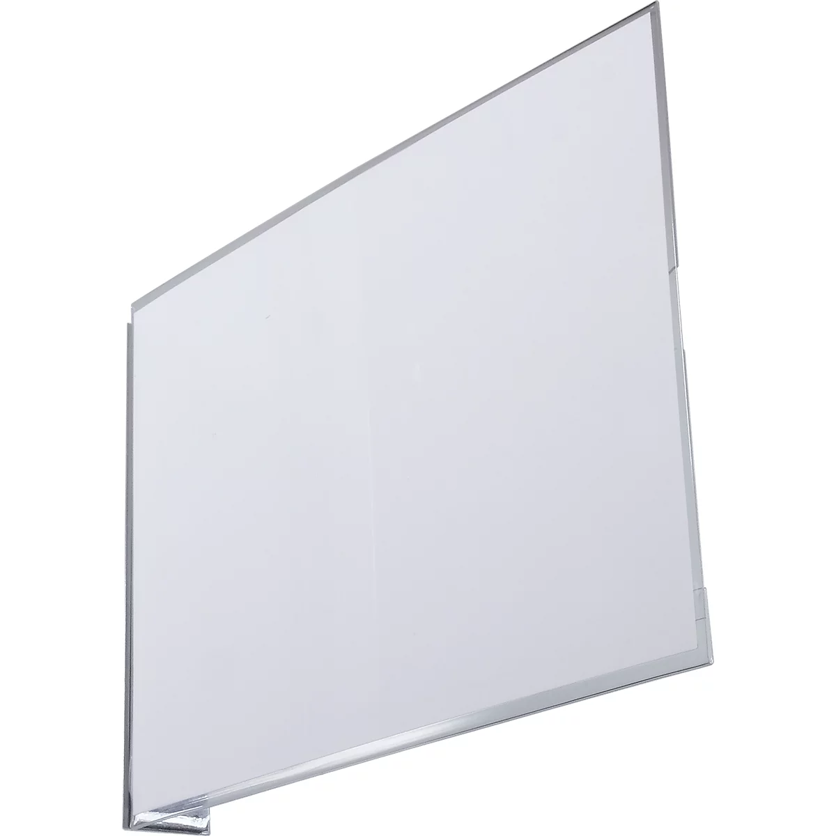 Reihenweise Kartons in einem Lager. Blaue und gelbe Regale mit Beschriftungen.