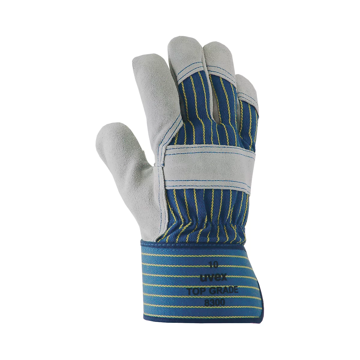 Gants de protection top grade 8300 uvex, cuir croûte de bovin/coton, EN 388: 4144 X, protège-articulations et poignets, 10 paires, taille 10