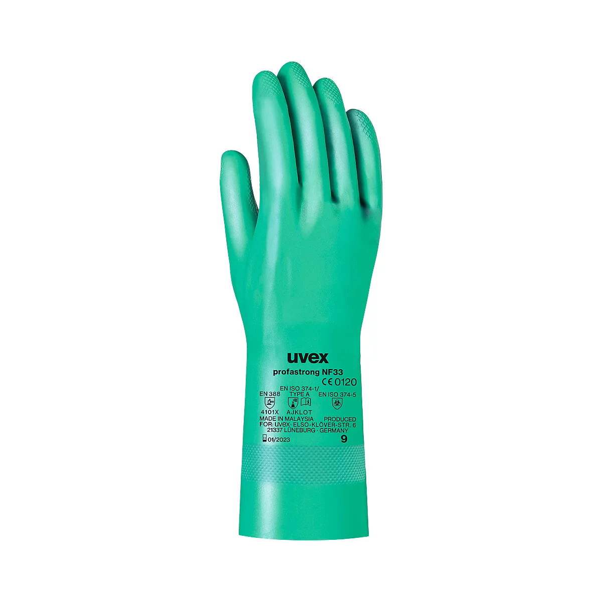 Gants protégeant des produits chimiques profastrong NF33 uvex, 12 paires, taille 10