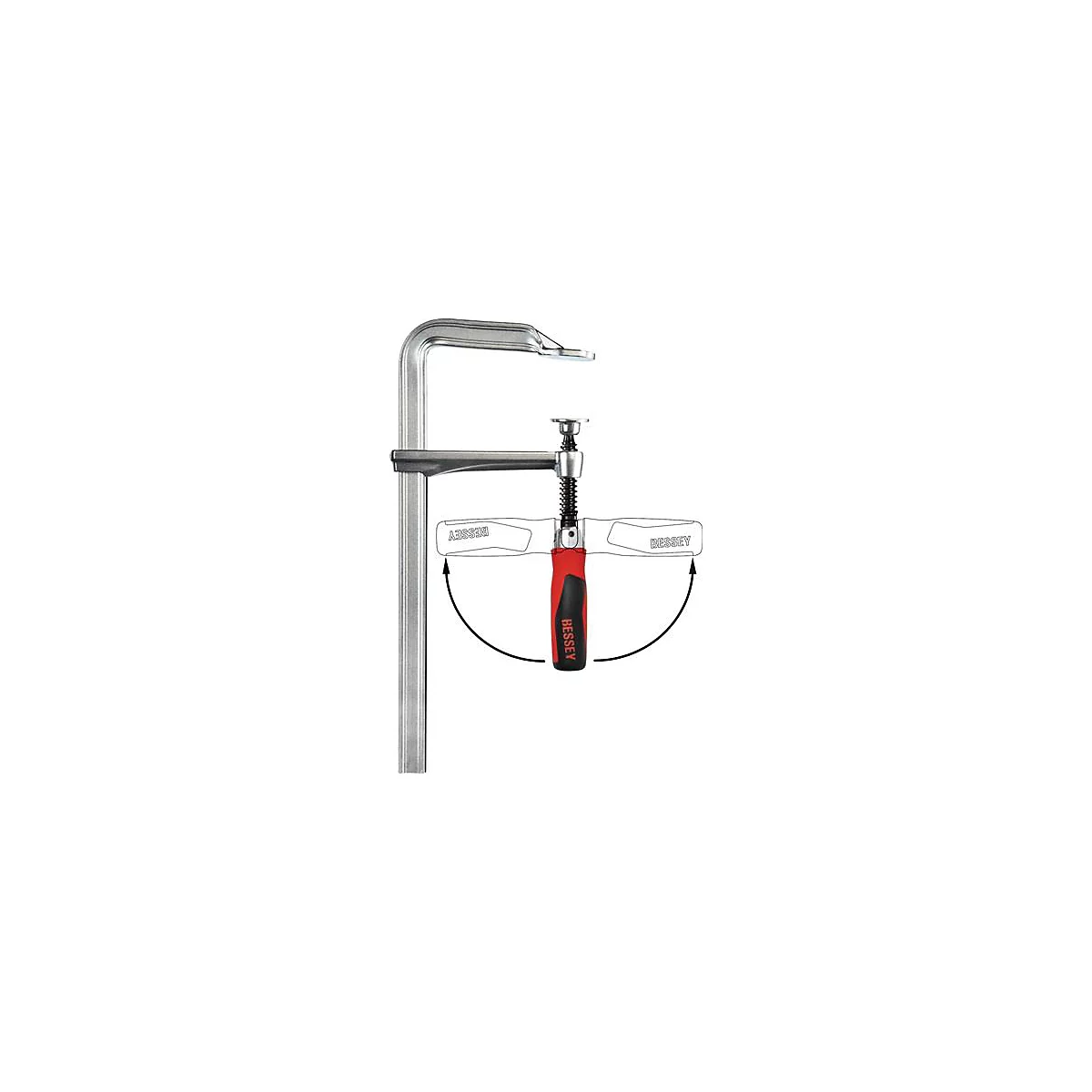 Ganzstahlschraubzwinge GZ-KG Spann-W.250mm A.120mm 2-K-Klappgriff