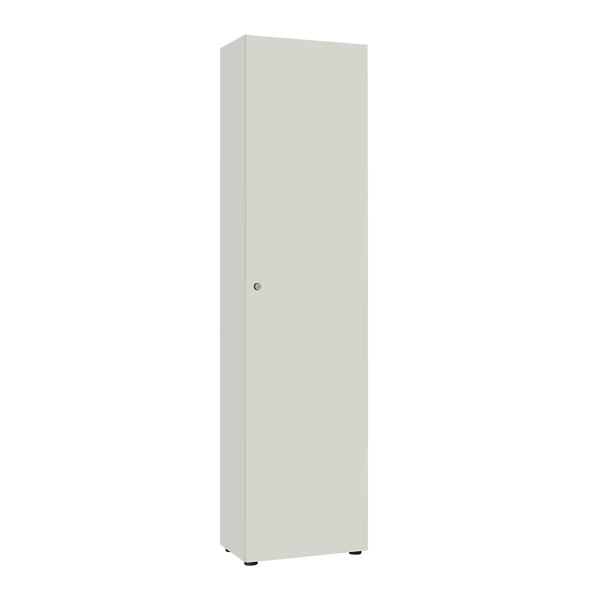 Garderobekast, 1-deurs, B 60 cm, 6 ordnerhoogten, lichtgrijs