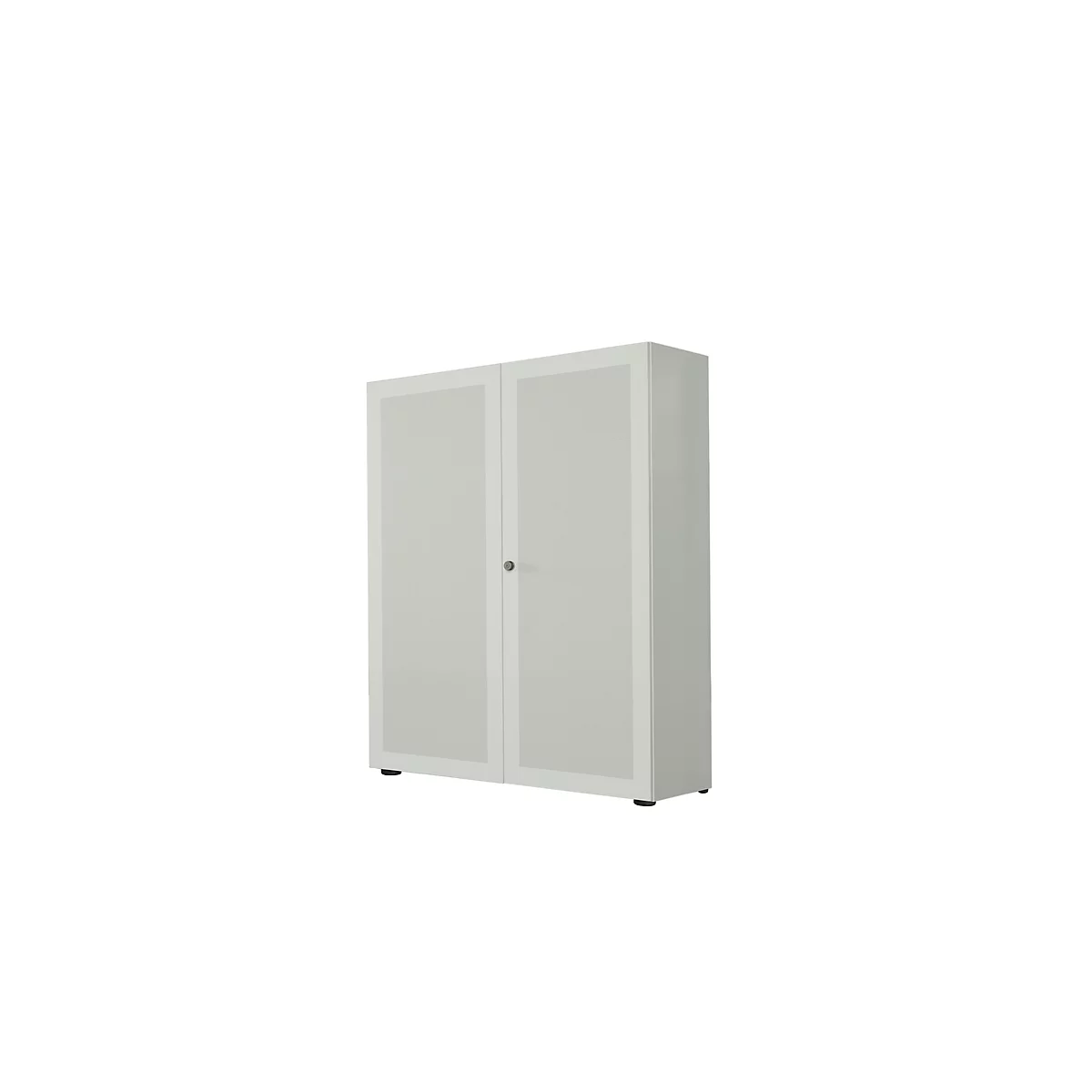 Garderobekast, 2-deurs, B 100 cm, 5 ordnerhoogten, lichtgrijs