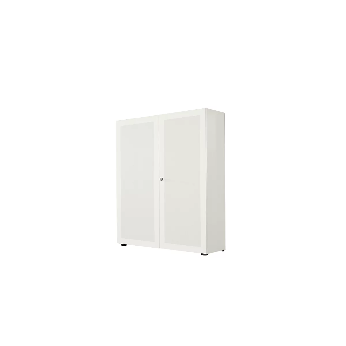 Garderobekast, 2-deurs, B 100 cm, 5 ordnerhoogten, wit