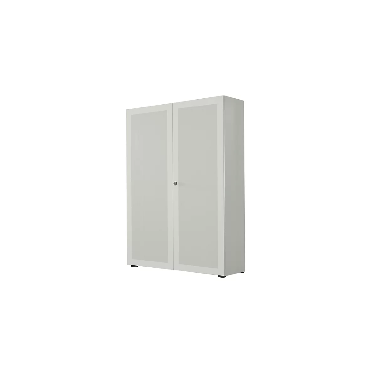 Garderobekast, 2-deurs, B 100 cm, 6 ordnerhoogten, lichtgrijs