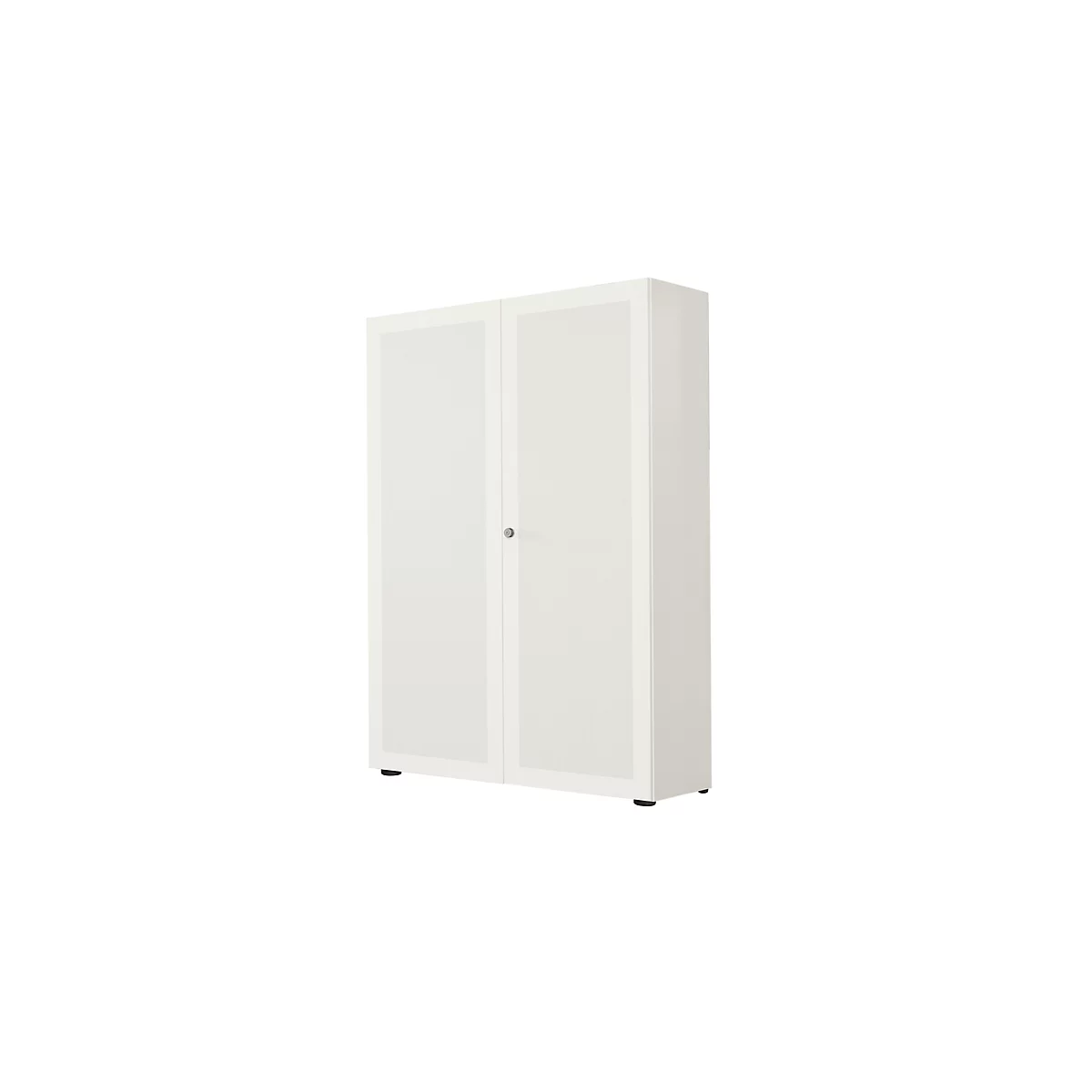 Garderobekast, 2-deurs, B 100 cm, 6 ordnerhoogten, wit