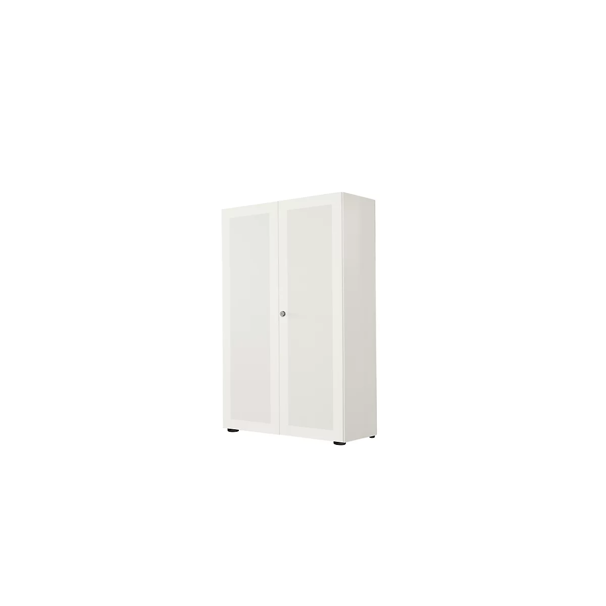 Garderobekast, 2-deurs, B 80 cm, 5 ordnerhoogten, wit
