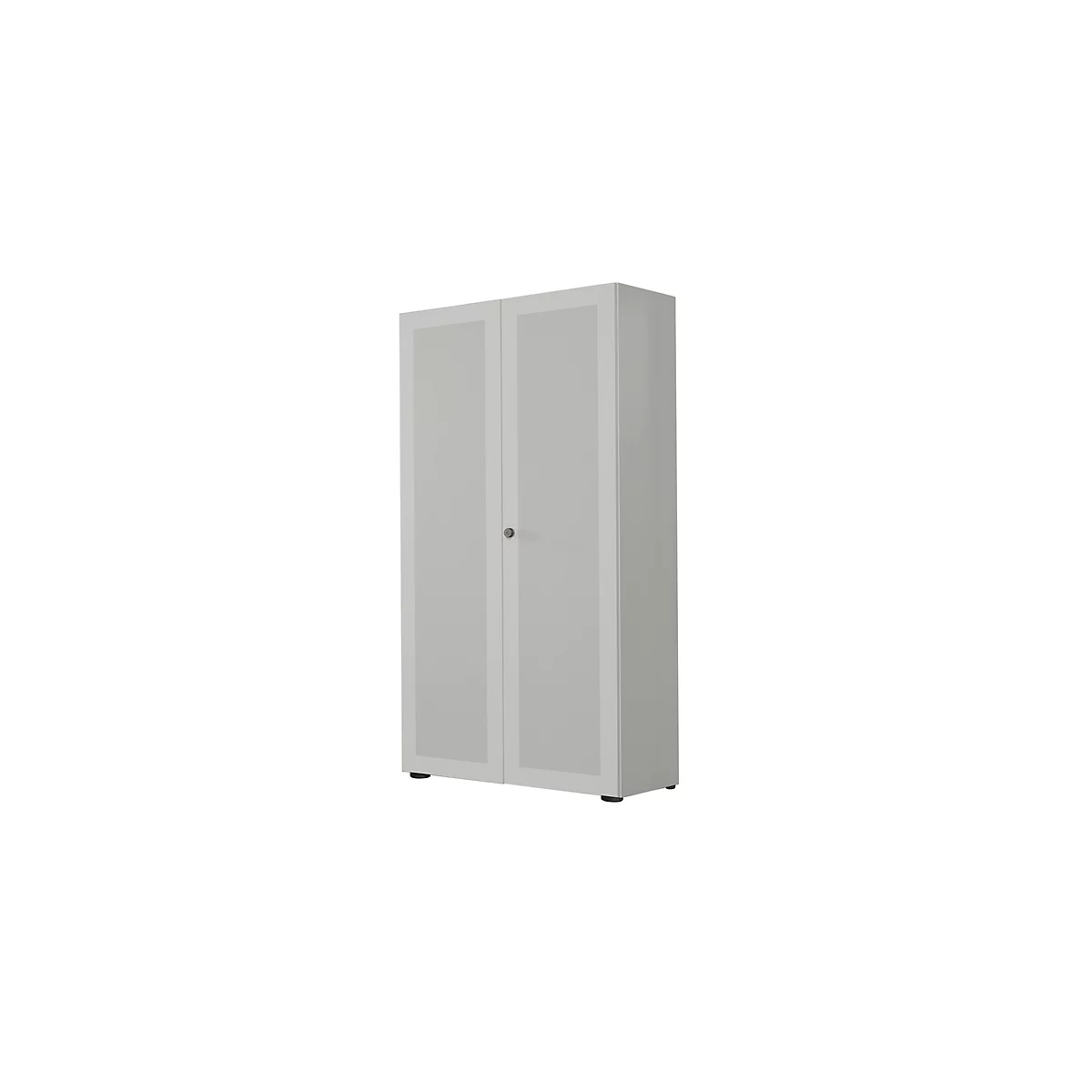 Garderobekast, 2-deurs, B 80 cm, 6 ordnerhoogten, blank aluminium