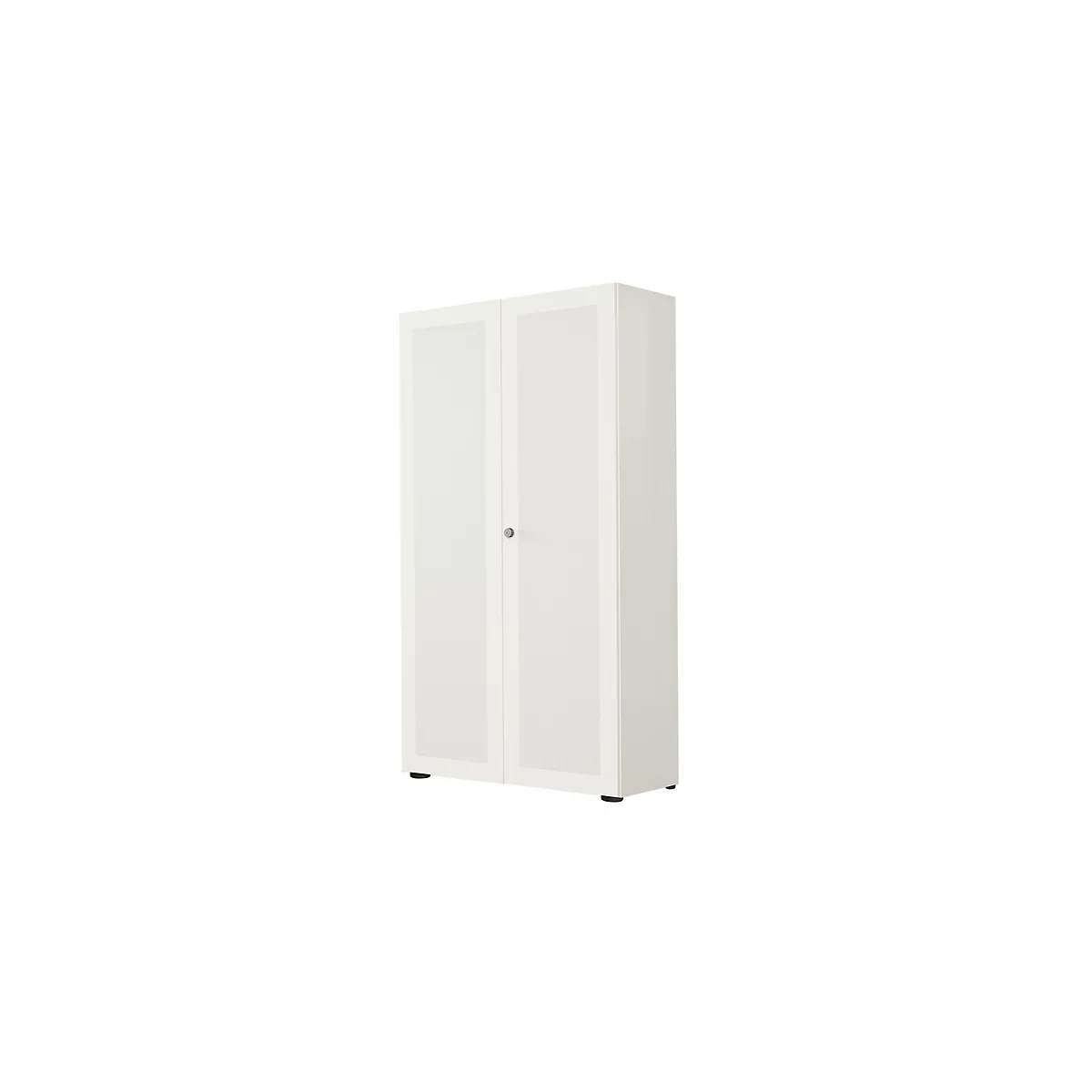 Garderobekast, 2-deurs, B 80 cm, 6 ordnerhoogten, wit
