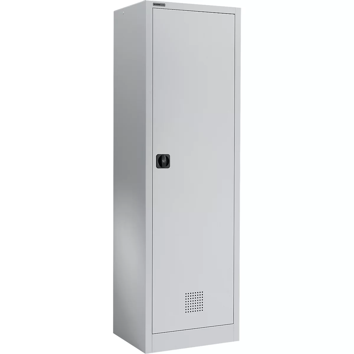 Garderobekast - B 600 x D 500 x H 1935 mm - cilinderslot - blank alu - ons merk Schäfer Shop Select
