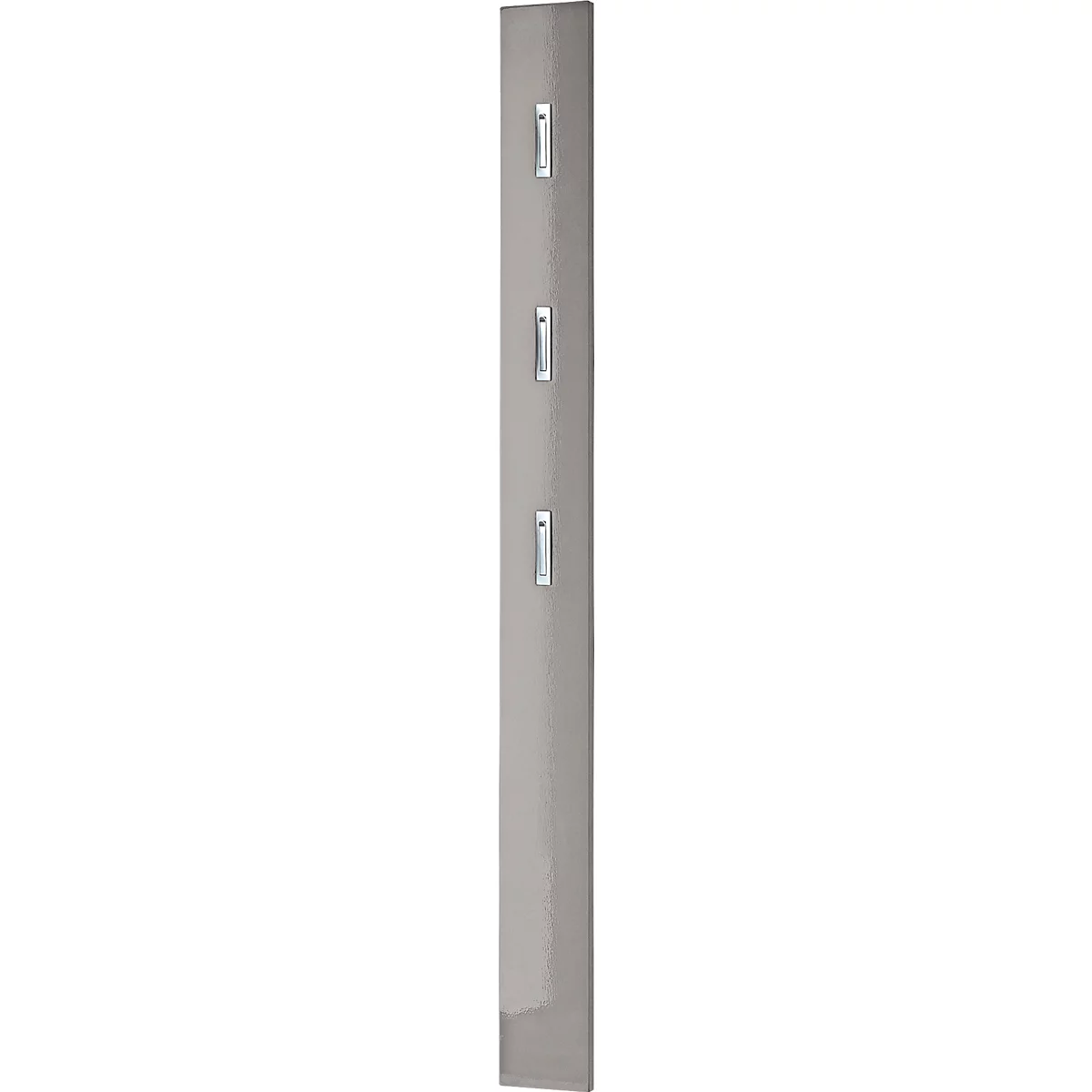 Garderobenpaneel 3255, MDF hochglänzend, 3 ausklappbare Haken, ca. B 150 x T 30 x H 1700 mm, Steingrau